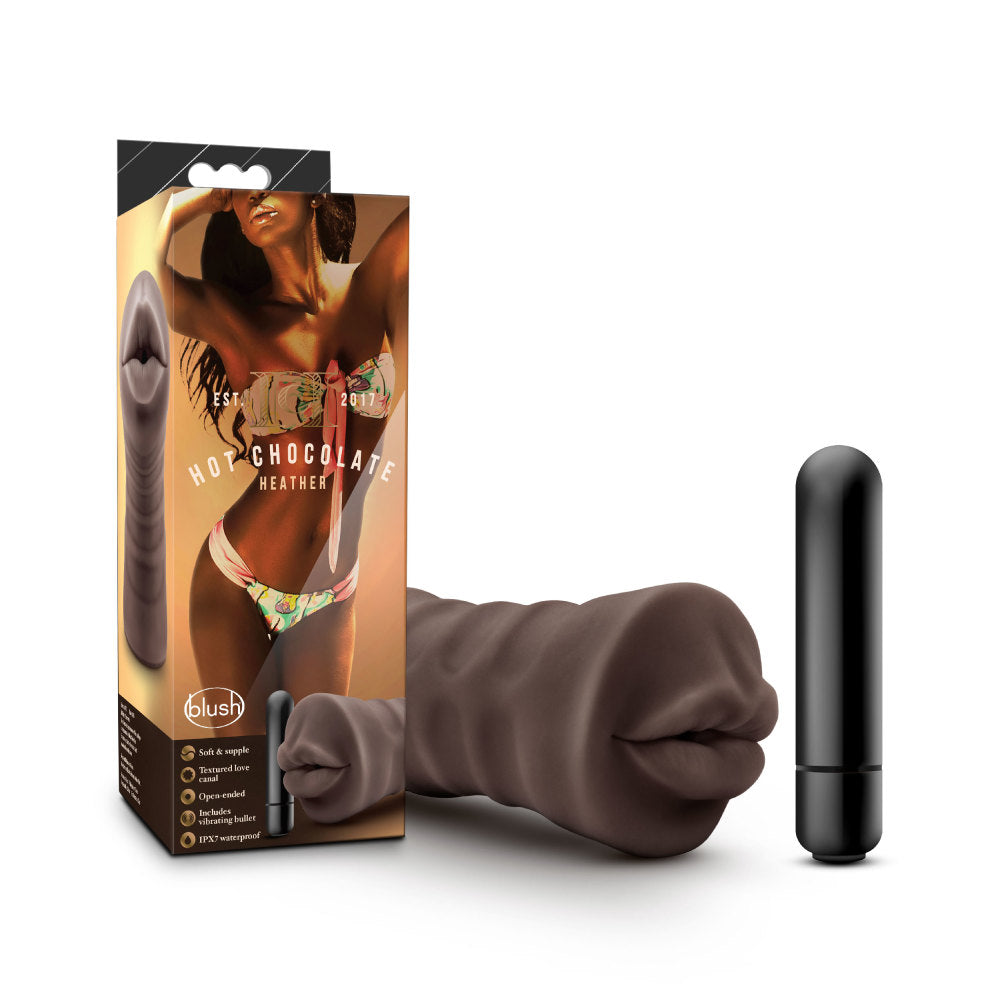 Hot Chocolate By Blush® | Heather Realistic Chocolate Vibrating Masturbator / Stroker、mySite、bottomscart