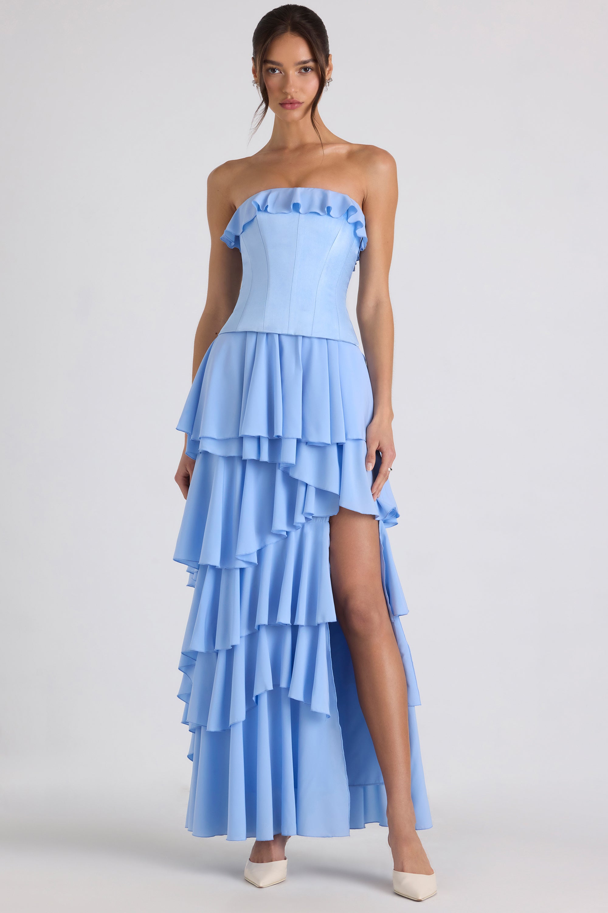 Tiered Corset Gown in Sky Blue、mySite、solidvoid