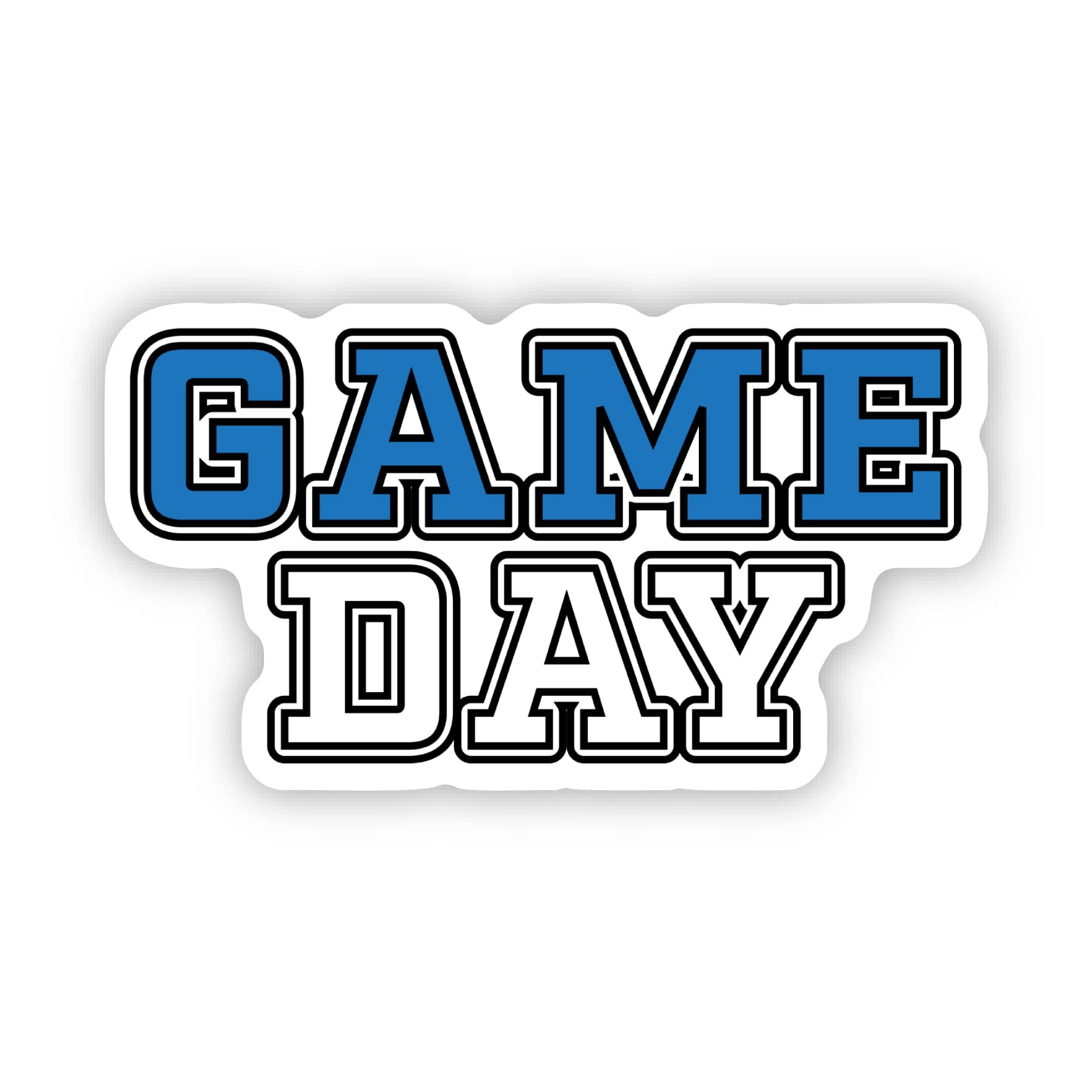  Game Day Blue White Sports Text Sticker、mySite、elrpsem3k