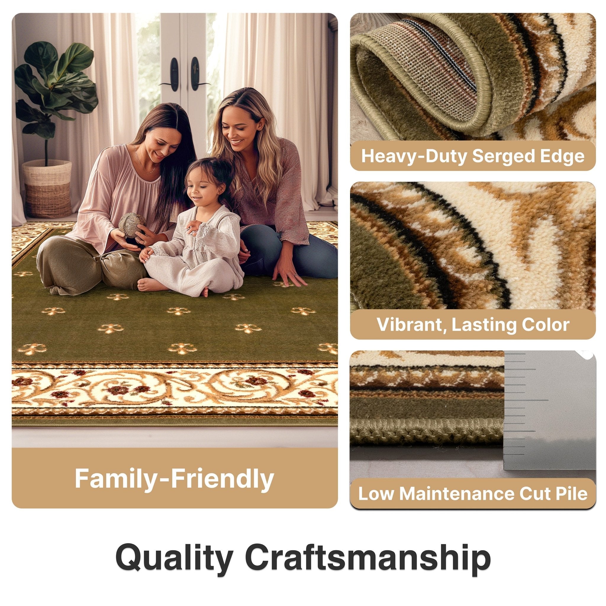 Fleur de Lis Elegance Easy to Clean Rug、mySite、gigharbornorthrealestate