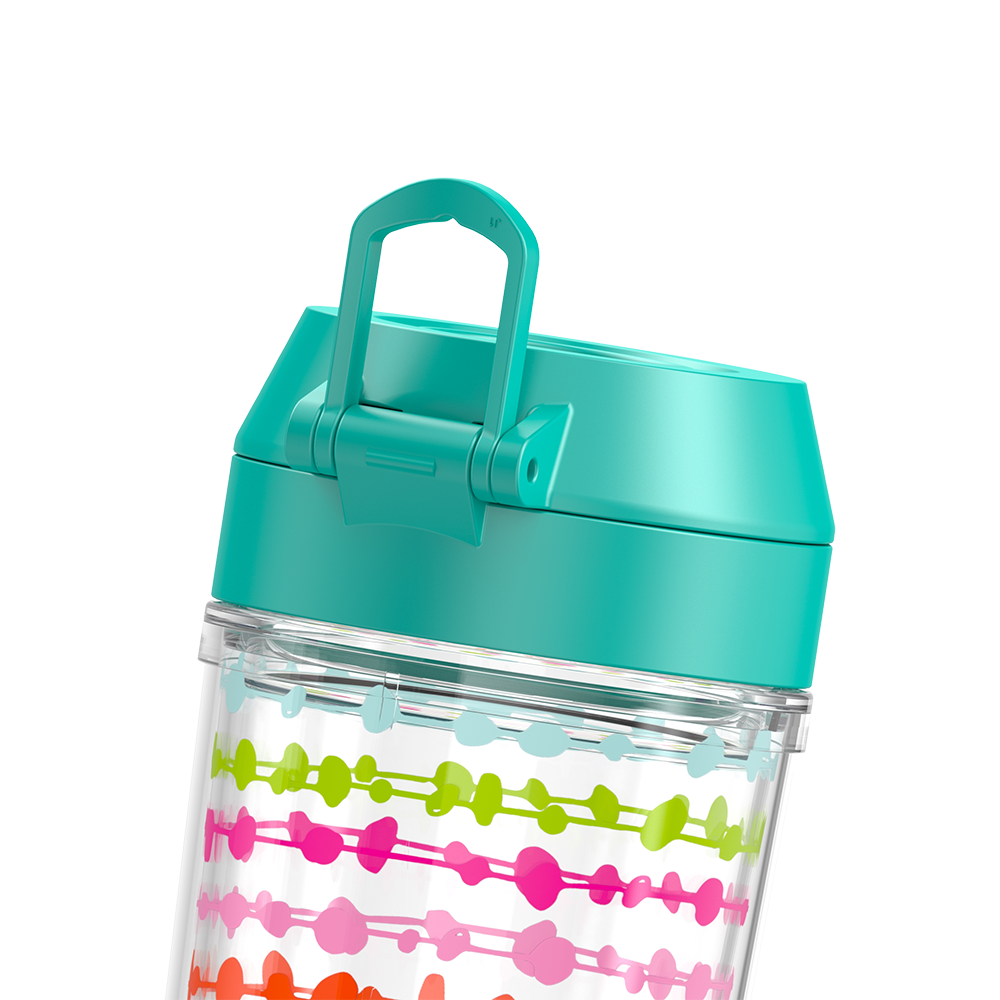 18oz DOUBLE WALL WATER BOTTLE MULTI COLORED ROWS、mySite、noshort