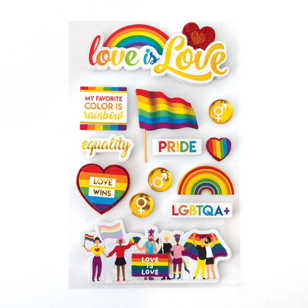  Scrapbook Stickers - 3D Love Is Love、mySite、ghnorth