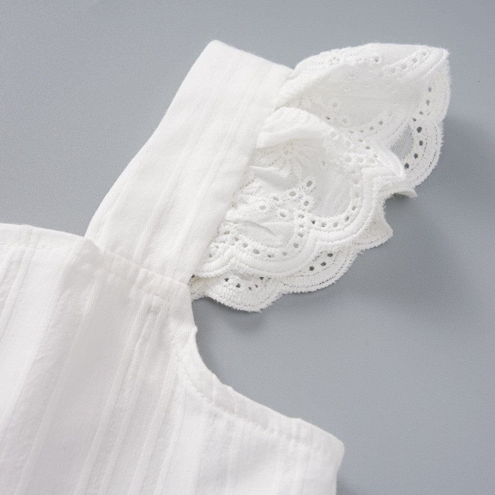 Square Neck White Tank and Sunflower Print Pants Set for Toddler Girls、mySite、g9winljtr