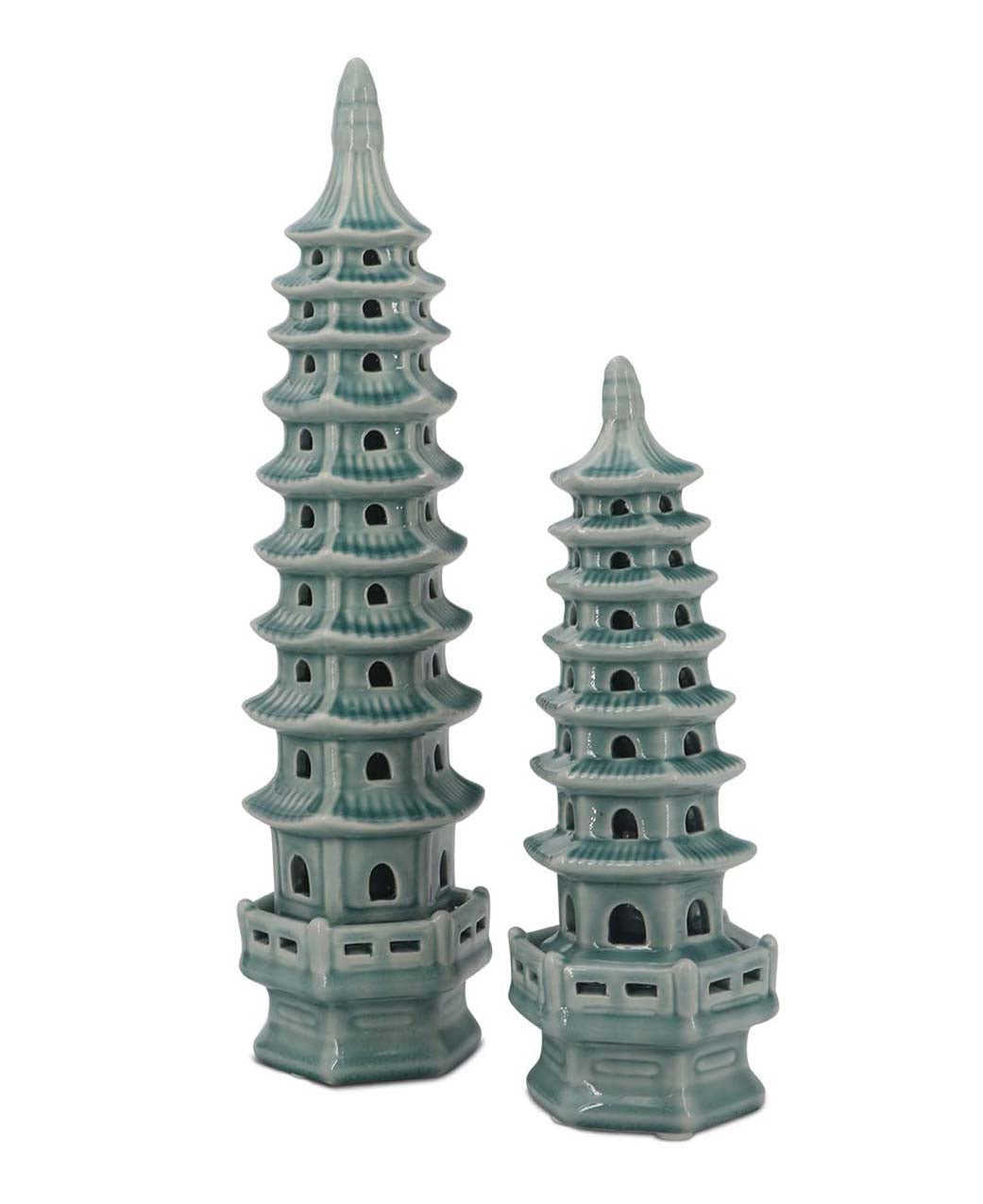 Zen-Inspired Porcelain Tall Pagoda Sculptures, Sold Individually、mySite、topwebapps