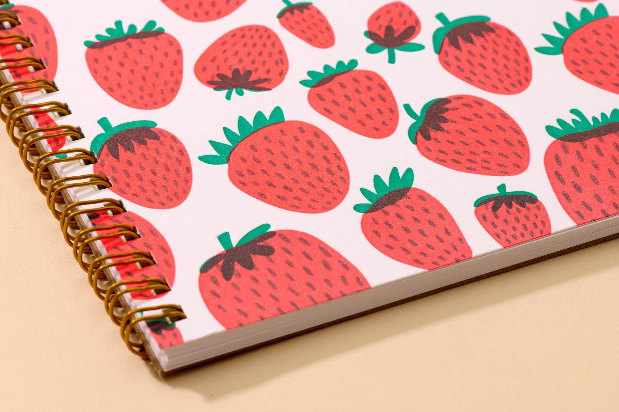 And Here We Are - Strawberry Letterpress Spiral Notebook - Made in USA、mySite、garagedoors4me