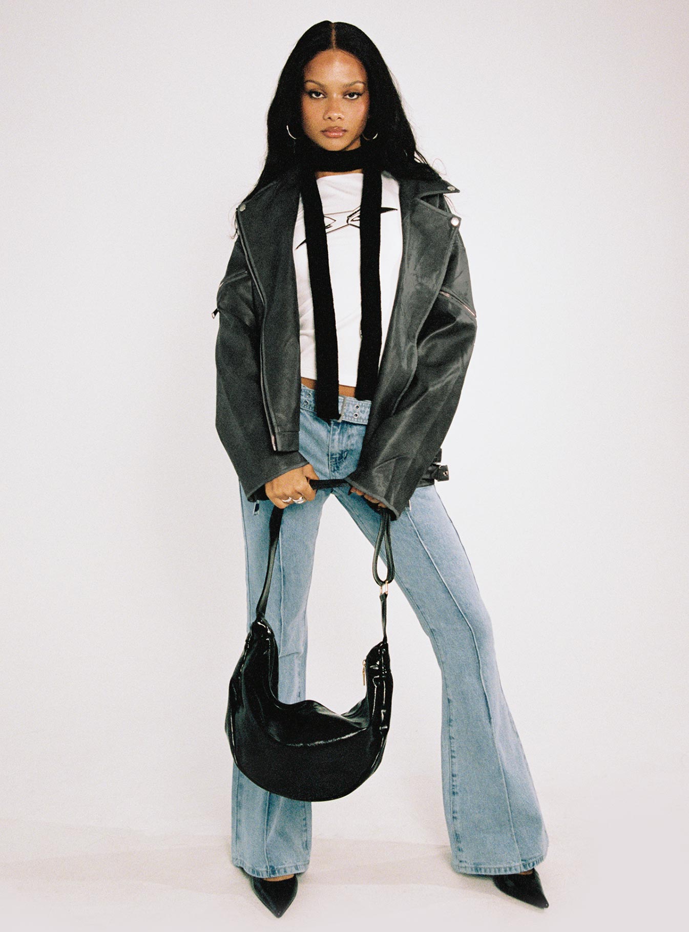 Magnets Faux Leather Jacket Washed Charcoal、mySite、solidvoid