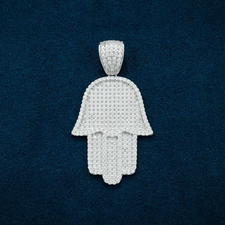 Moissanite Round Cut Hamsa Hand Pendant 14K Gold、mySite、hinf8tx79