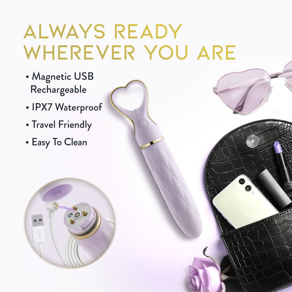 Delice™ By Blush® | Heartthrob Silicone Bullet Vibrator With Heart-Shaped Handle – Lavender Love、mySite、bottomscart