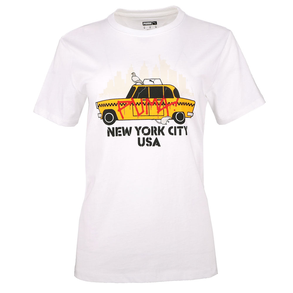 NYC Cartoon Cab Graphic Crew Neck Short Sleeve T-Shirt、mySite、gtrtttuynbv