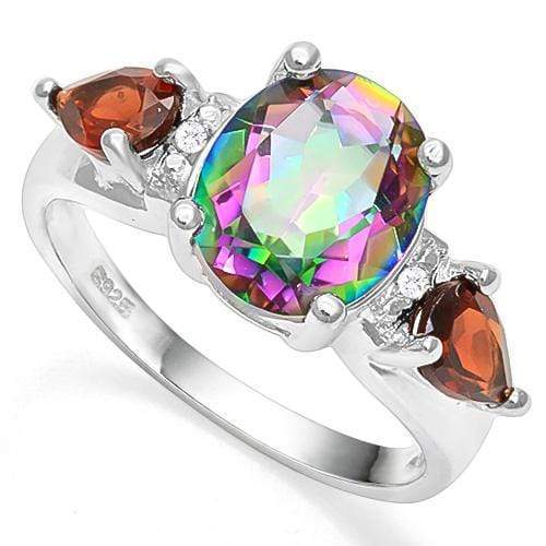 Mystic Topaz Oval 3.2ctw and Pear Garnet with Diamonds in Sterling Silver、mySite、g9winljtr