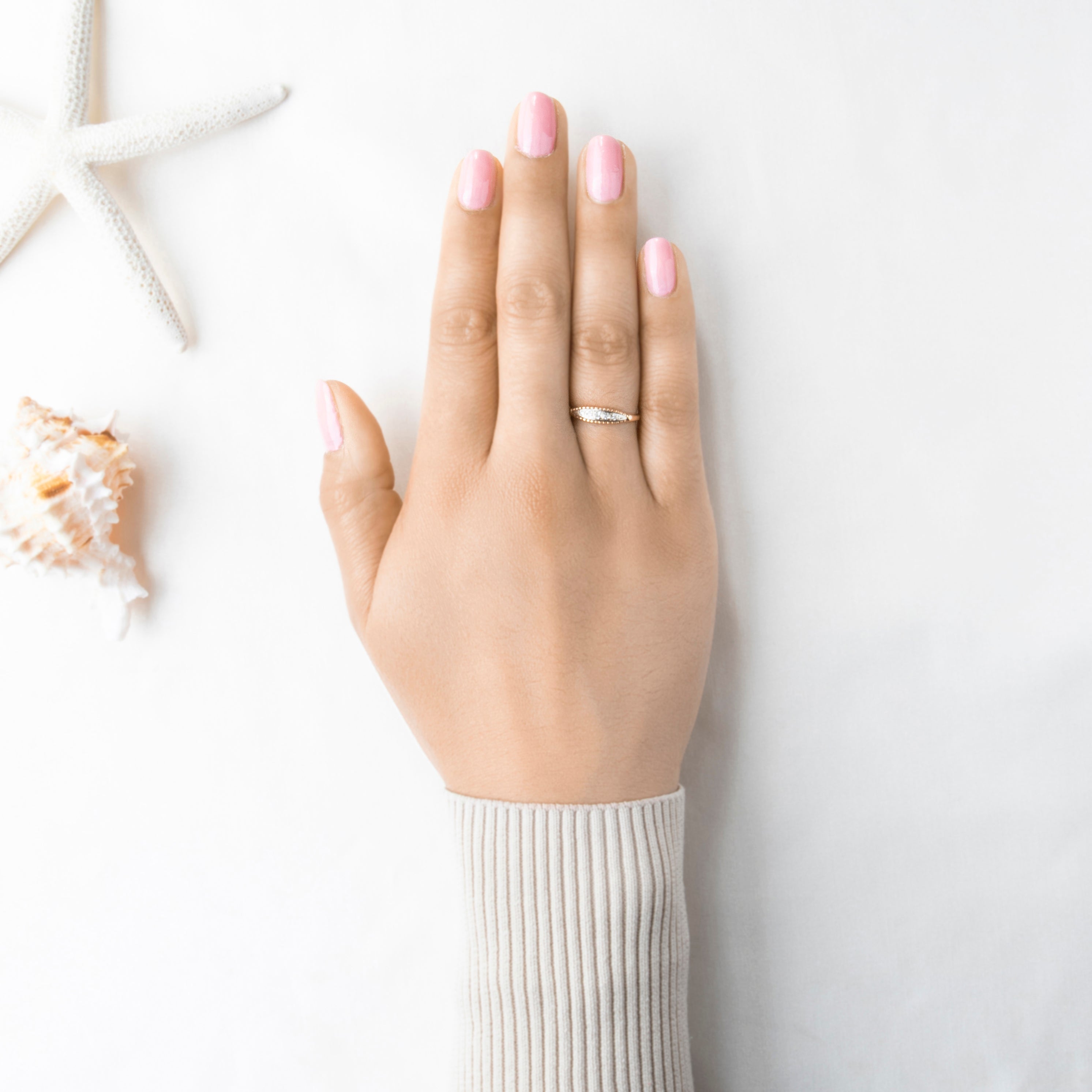 Vintage 14k Yellow Gold Diamond Delicate 5-Stone Band Ring 7.00、mySite、hinf8tx79