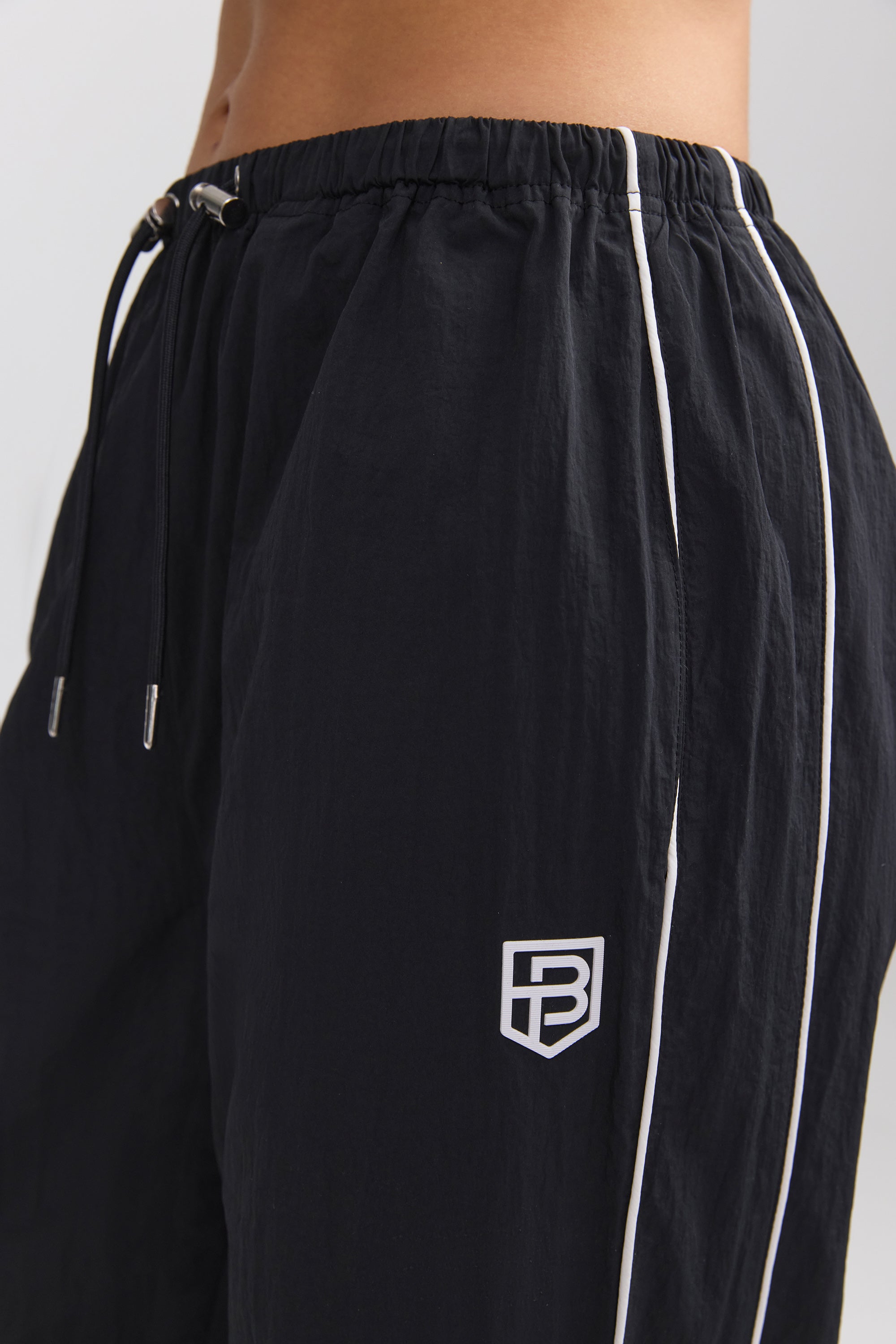 Wide-Leg Track Pants in Black、mySite、solidvoid