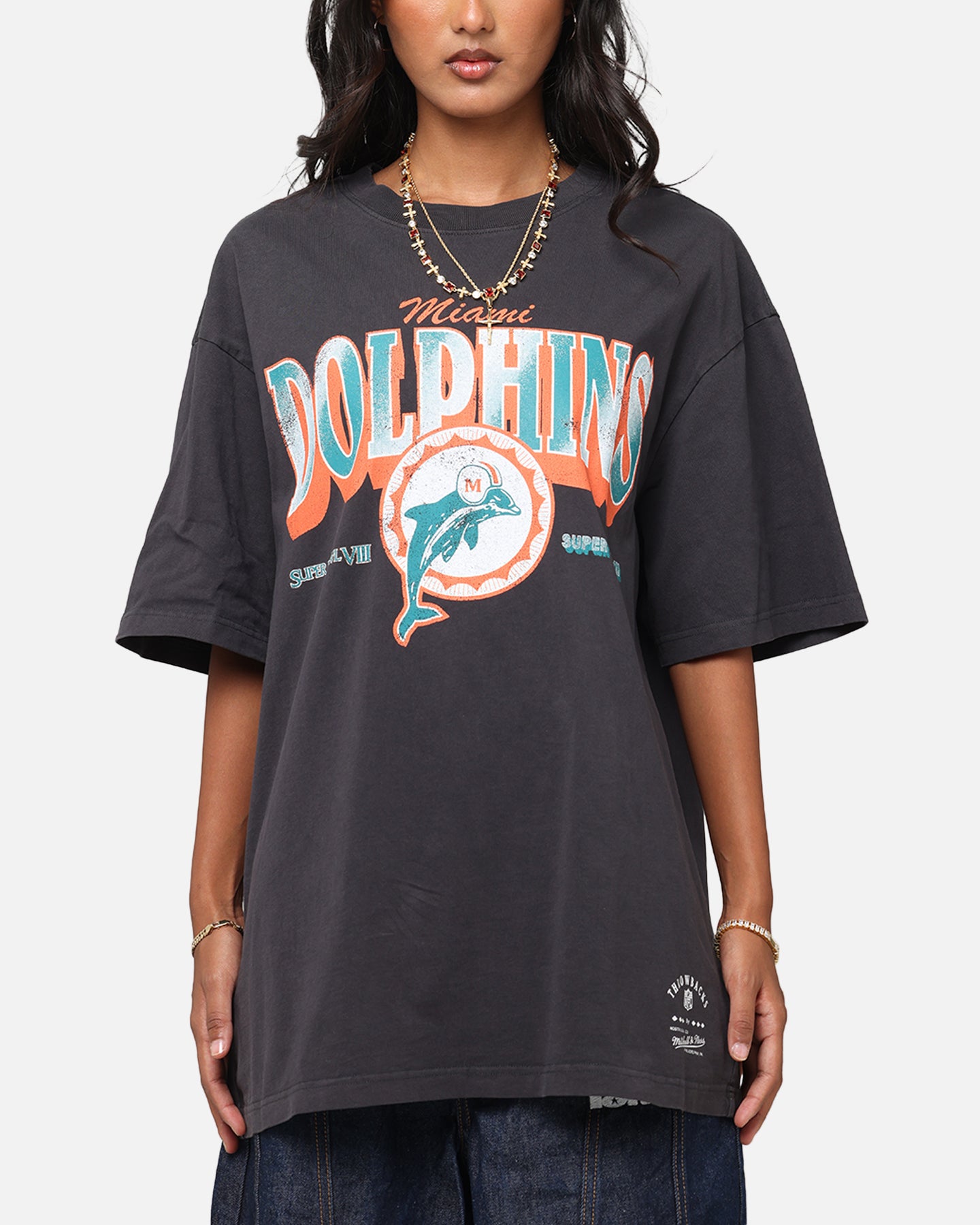 Mitchell & Ness Miami Dolphins Arch T-Shirt Faded Black、mySite、zt4zffjzw