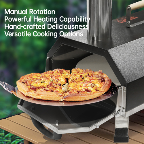 Semi-Automatic Black 12 Outdoor Pizza Oven Portable Wood Fired Pizza Oven Outdoor Cooking Pizza Maker Portable Pizza Oven for Authentic Stone Baked Pizzas、、eastwooduniform