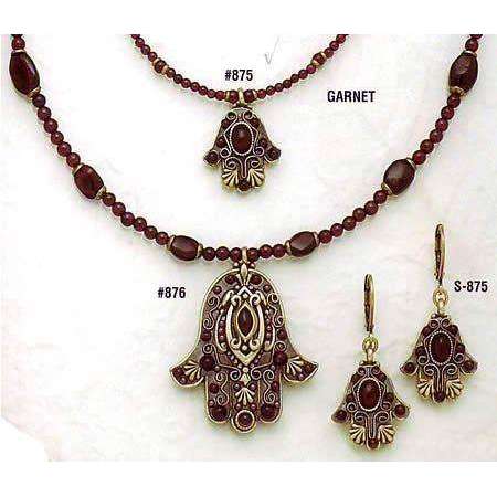 Michal Golan Garnet Hamsa Necklace、mySite、topwebapps