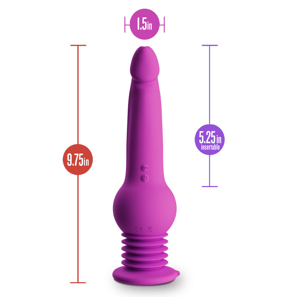 Impressions By Blush® | New York Gyro-Quake™ 9.75 Inch Vibrating & Thumping G Spot Dildo – Platinum Cured Silicone - Purple、mySite、bottomscart