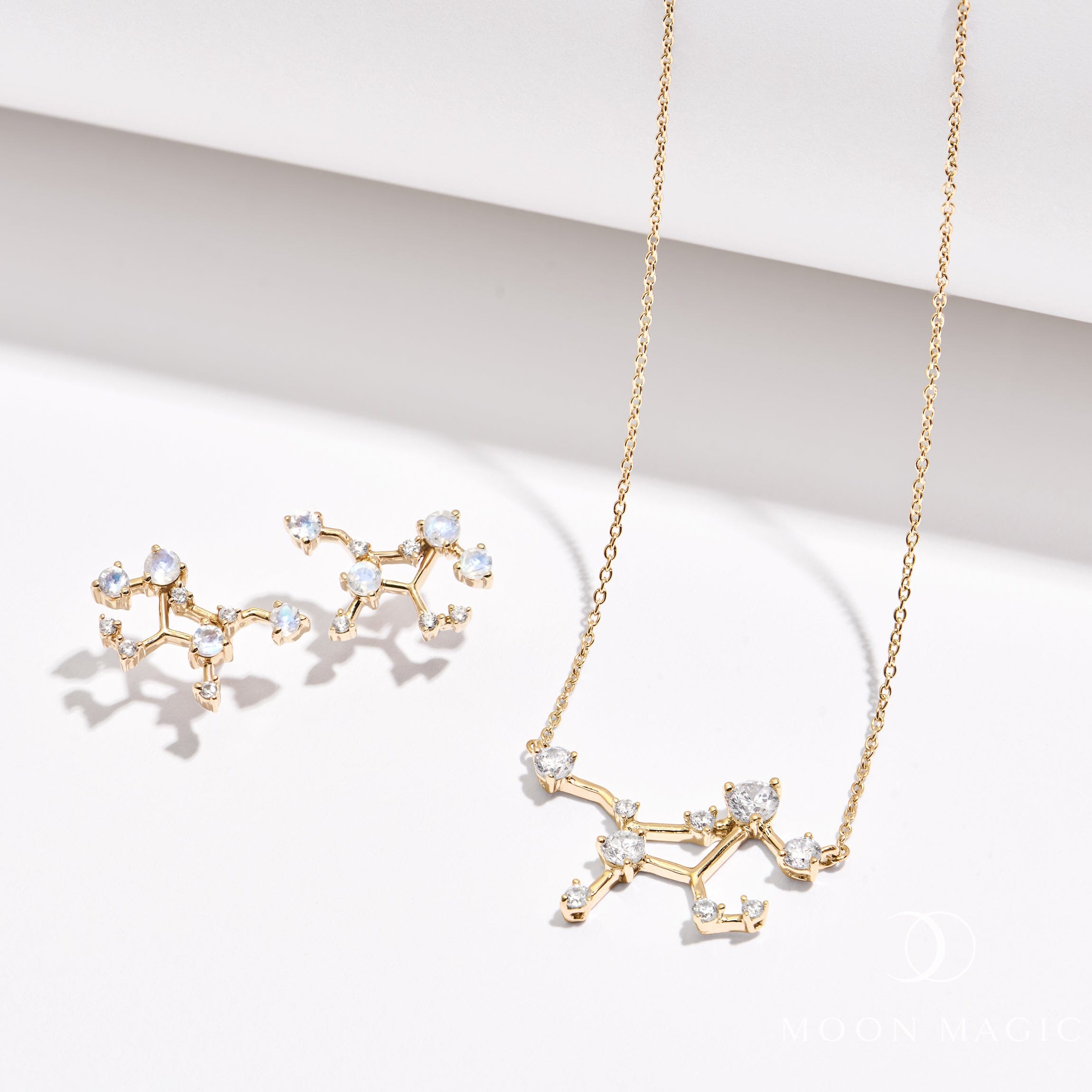 Moonstone Diamond Necklace - Aries Zodiac Constellation、mySite、hinf8tx79
