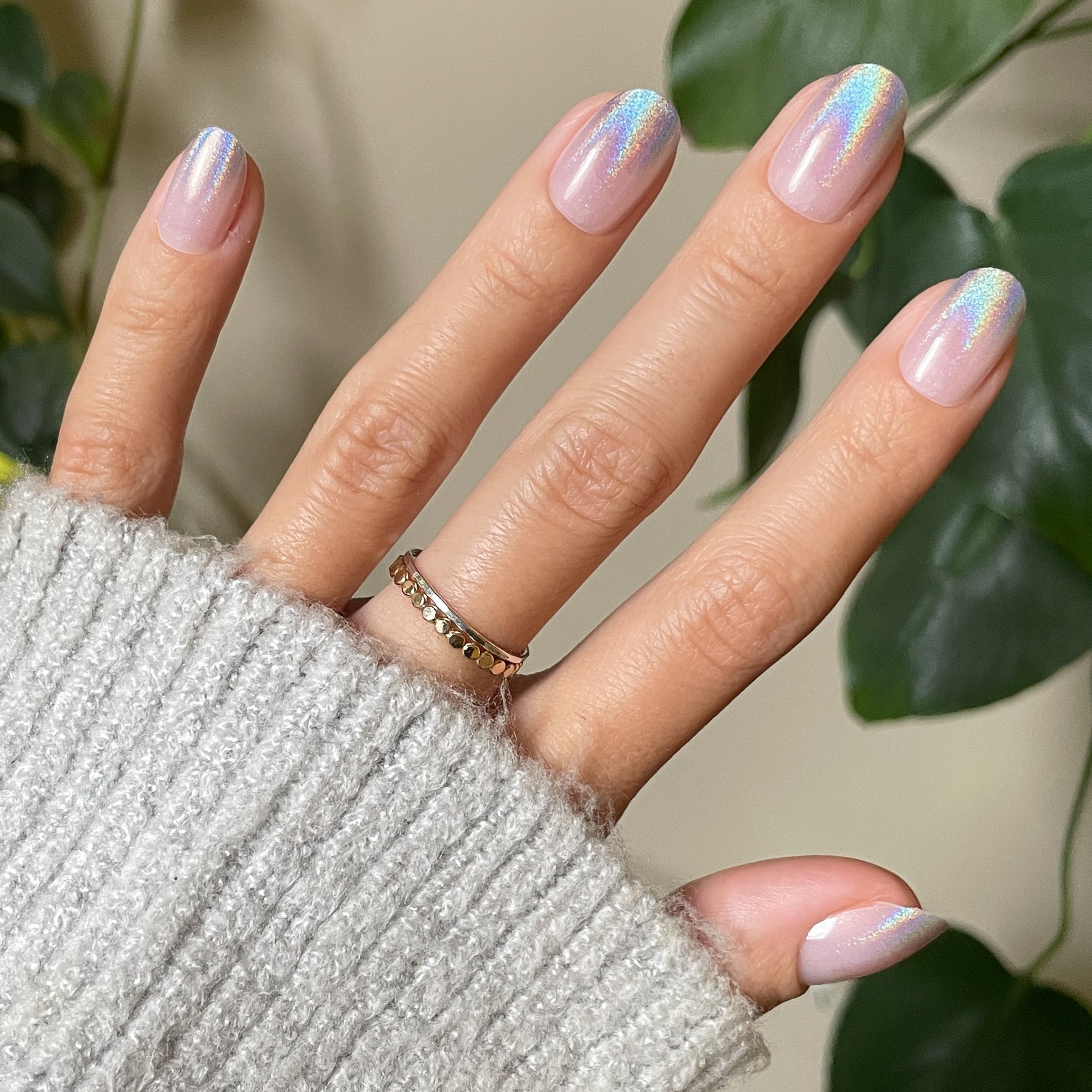 Holographic Gradient - Press-On | Short | Round、mySite、solidvoid