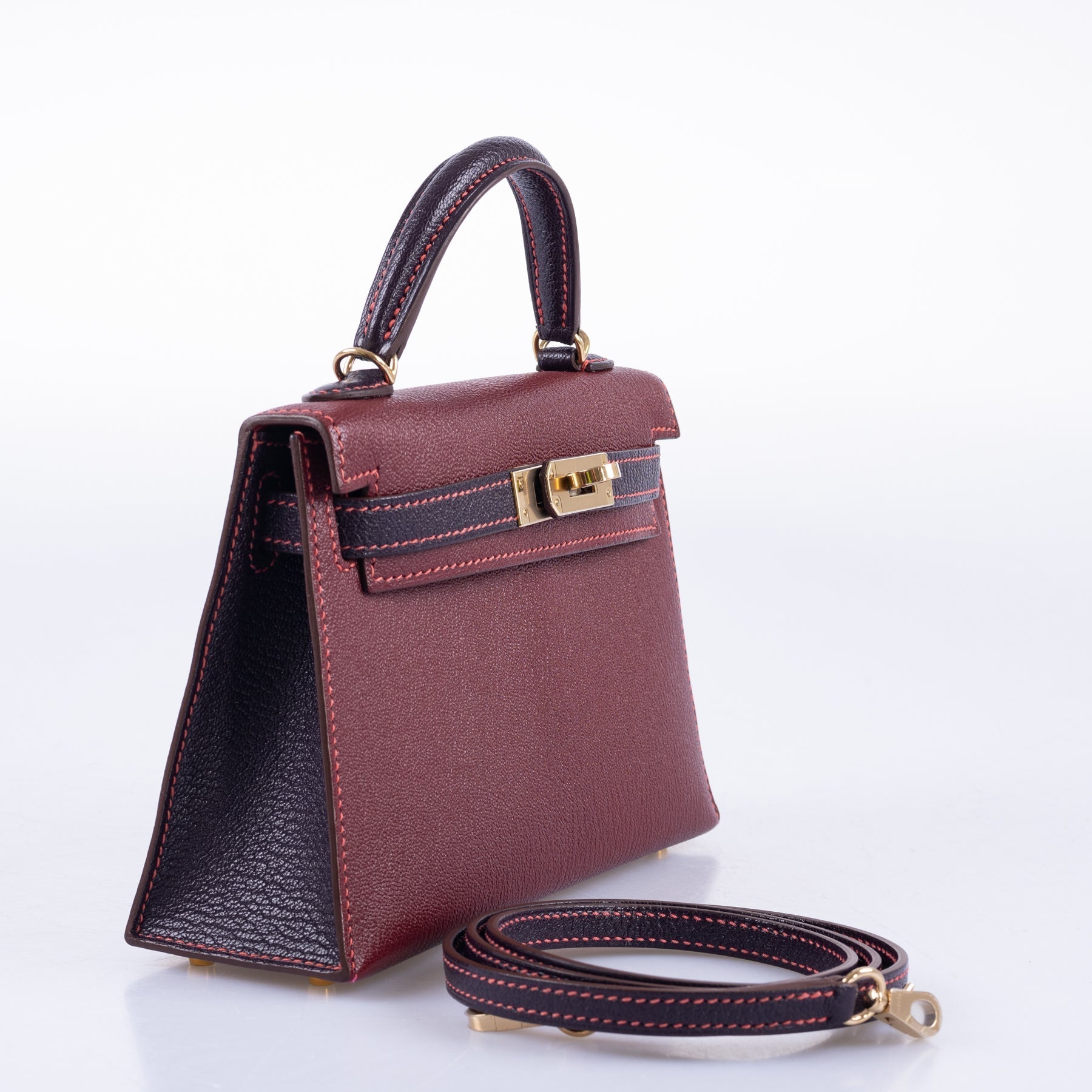 Hermès HSS Mini Kelly 20 Bordeaux and Raisin Chevre Gold Hardware、mySite、garminoutage.com