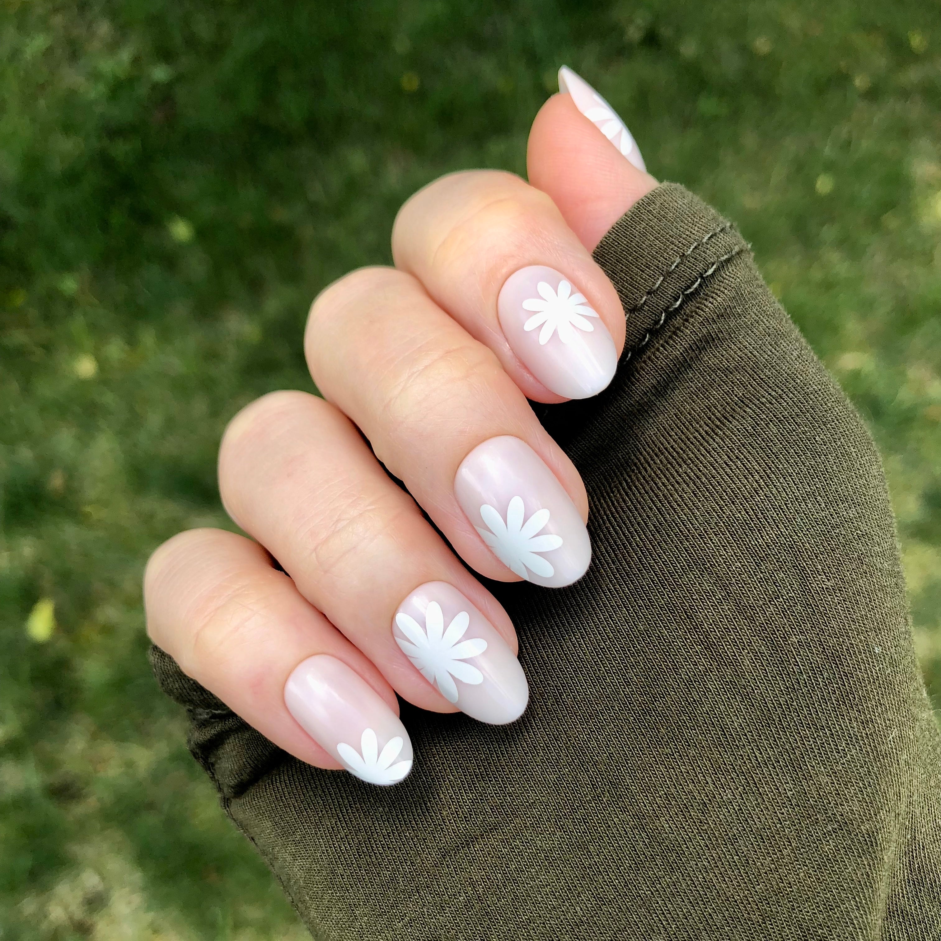 Daisy Pop | Medium | Oval - Tab Press-On、mySite、solidvoid