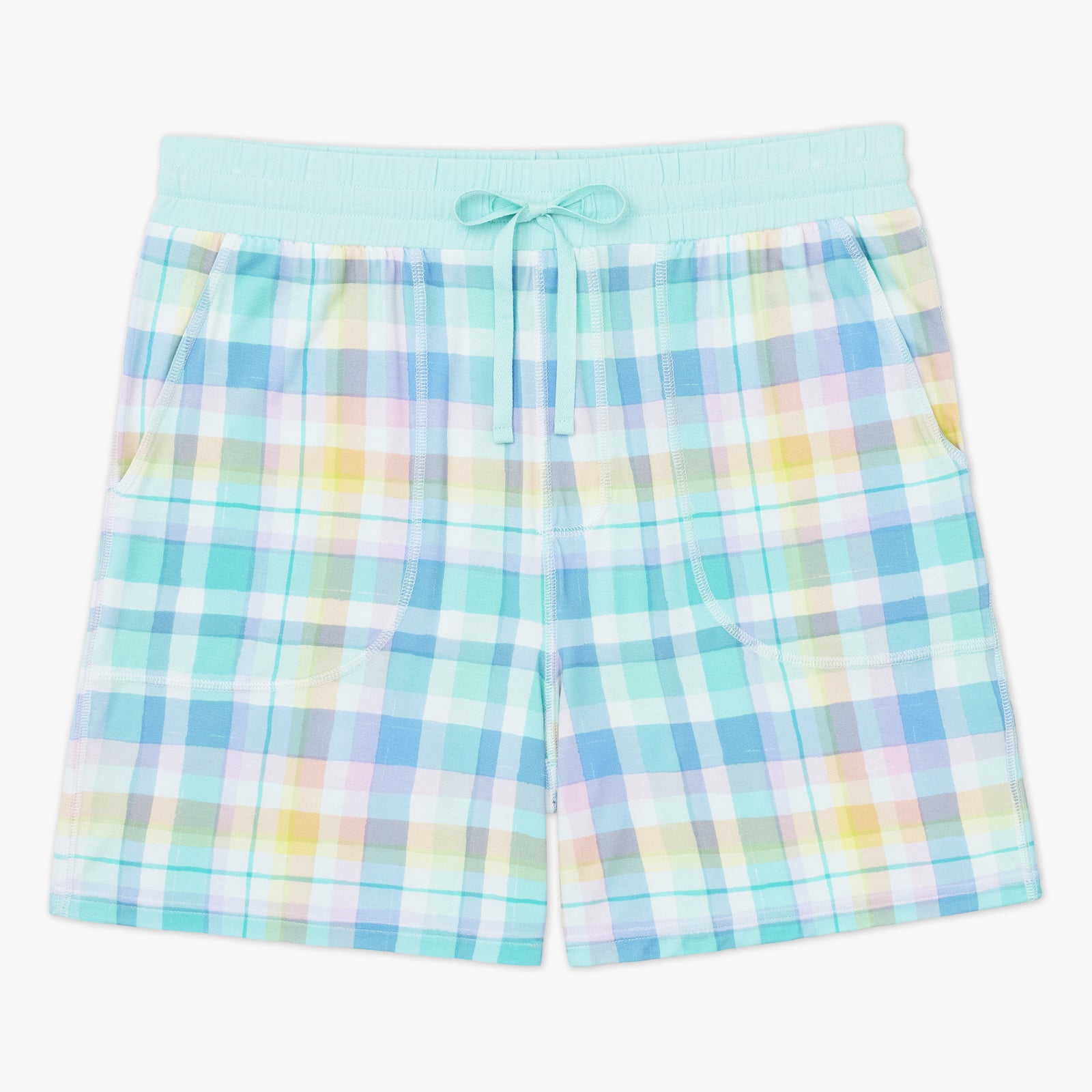 Pastel Plaid Men's Pajama Shorts、mySite、g9winljtr