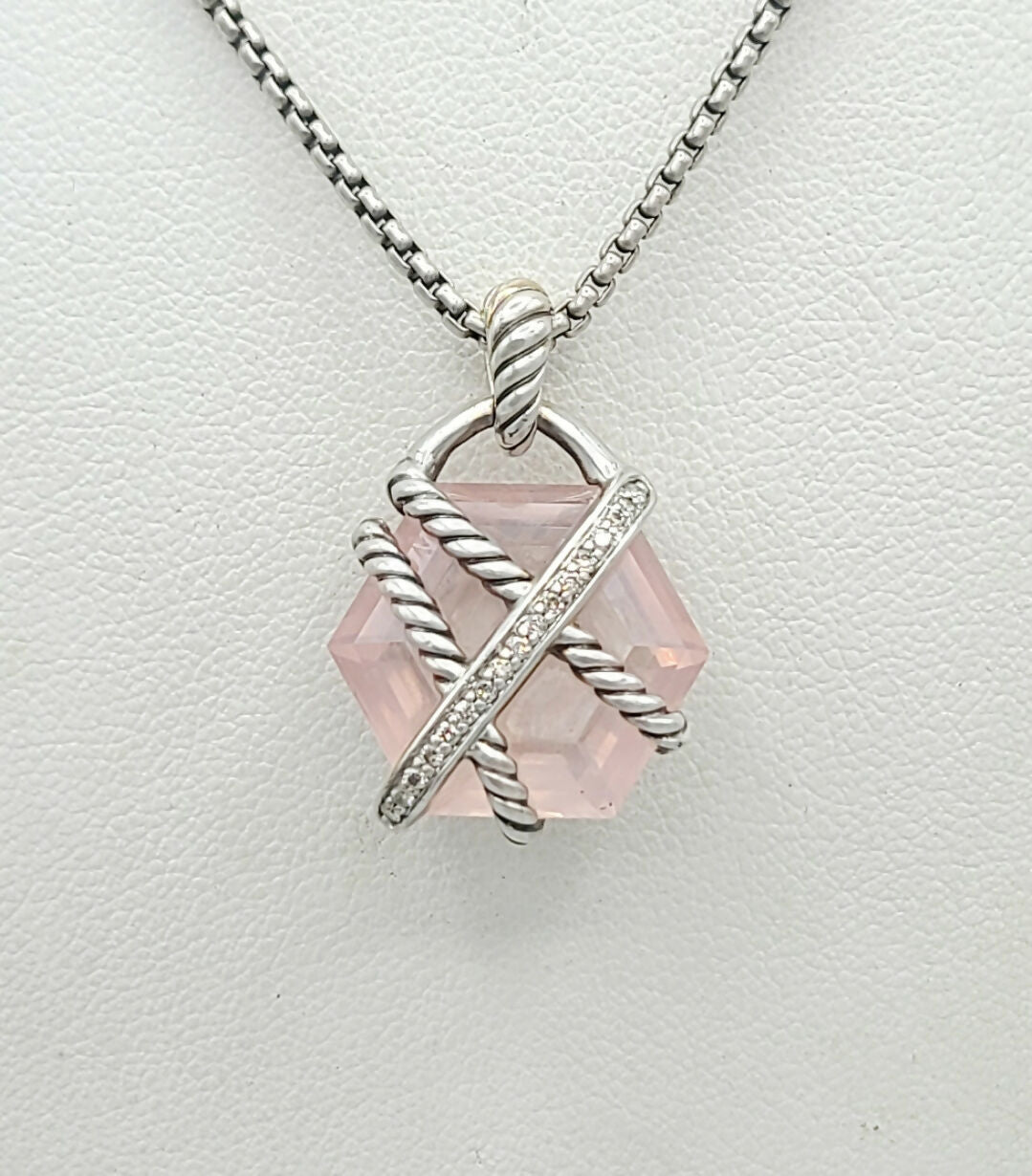 David Yurman Cable Wrap Necklace 16mm Rose Quartz、mySite、hinf8tx79