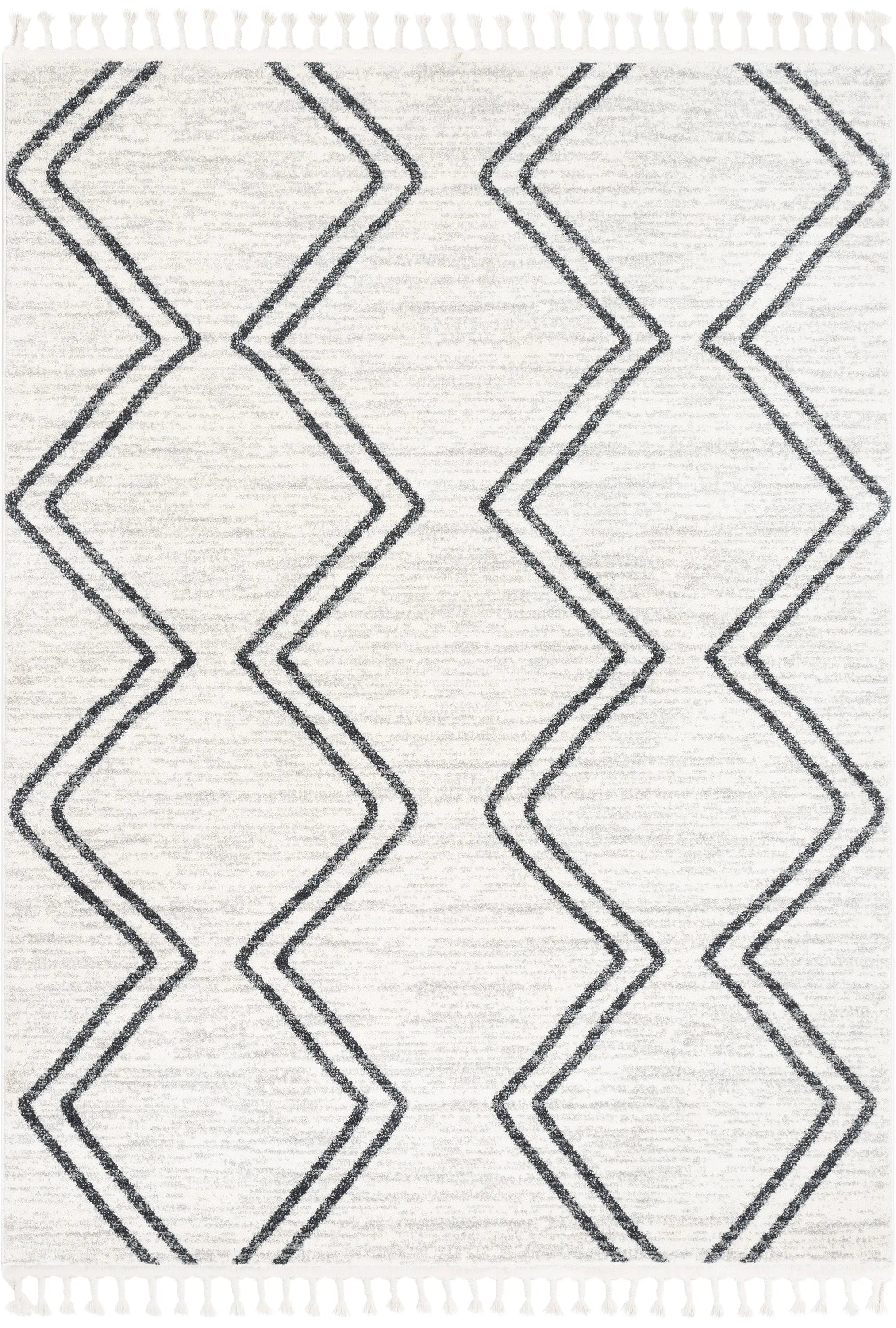 Reeve Modern Chevron Zig-Zag Grey Ivory Kids Rug、mySite、gigharbornorthrealestate