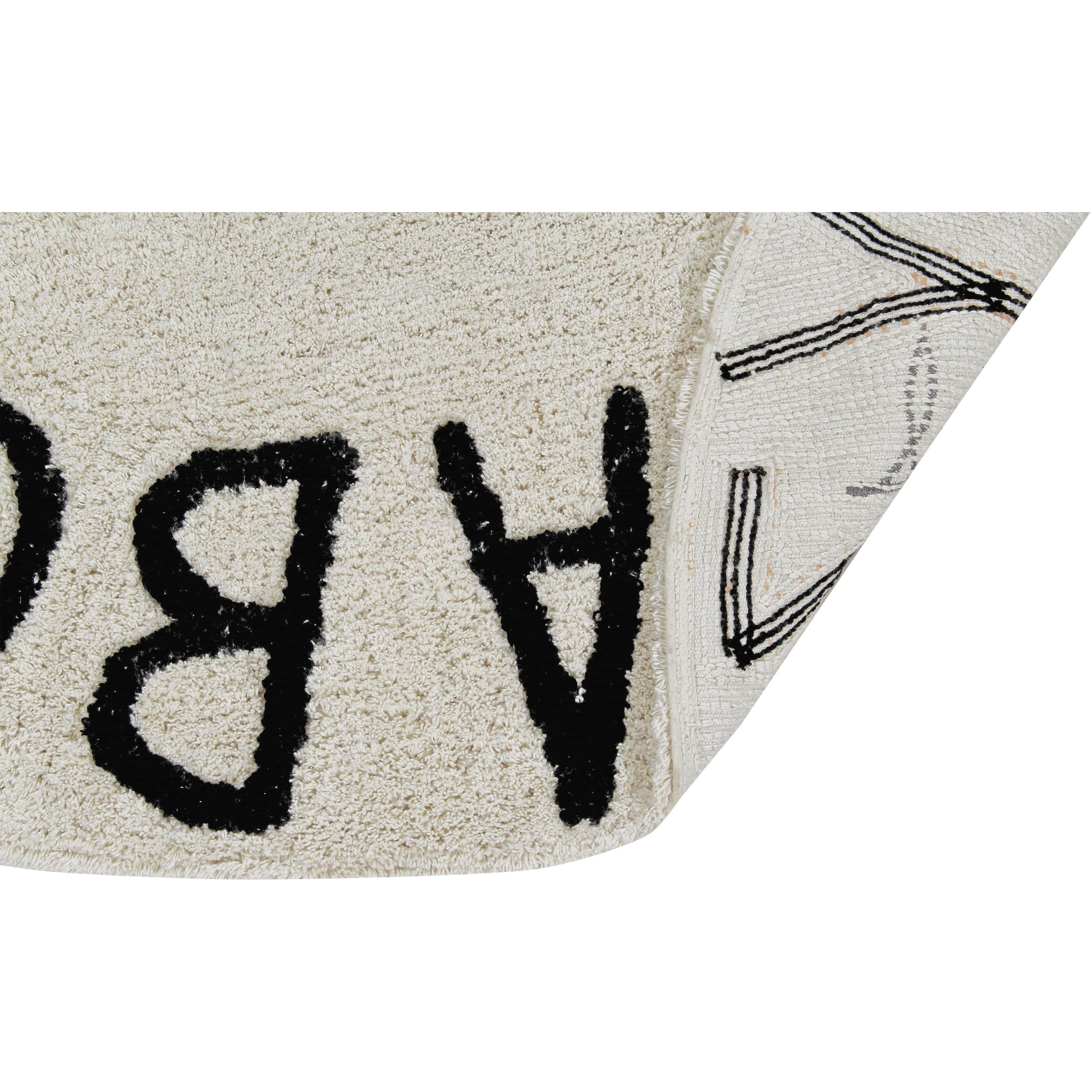Round ABC Natural Black Machine Washable Kids Area Rug、mySite、gigharbornorthrealestate