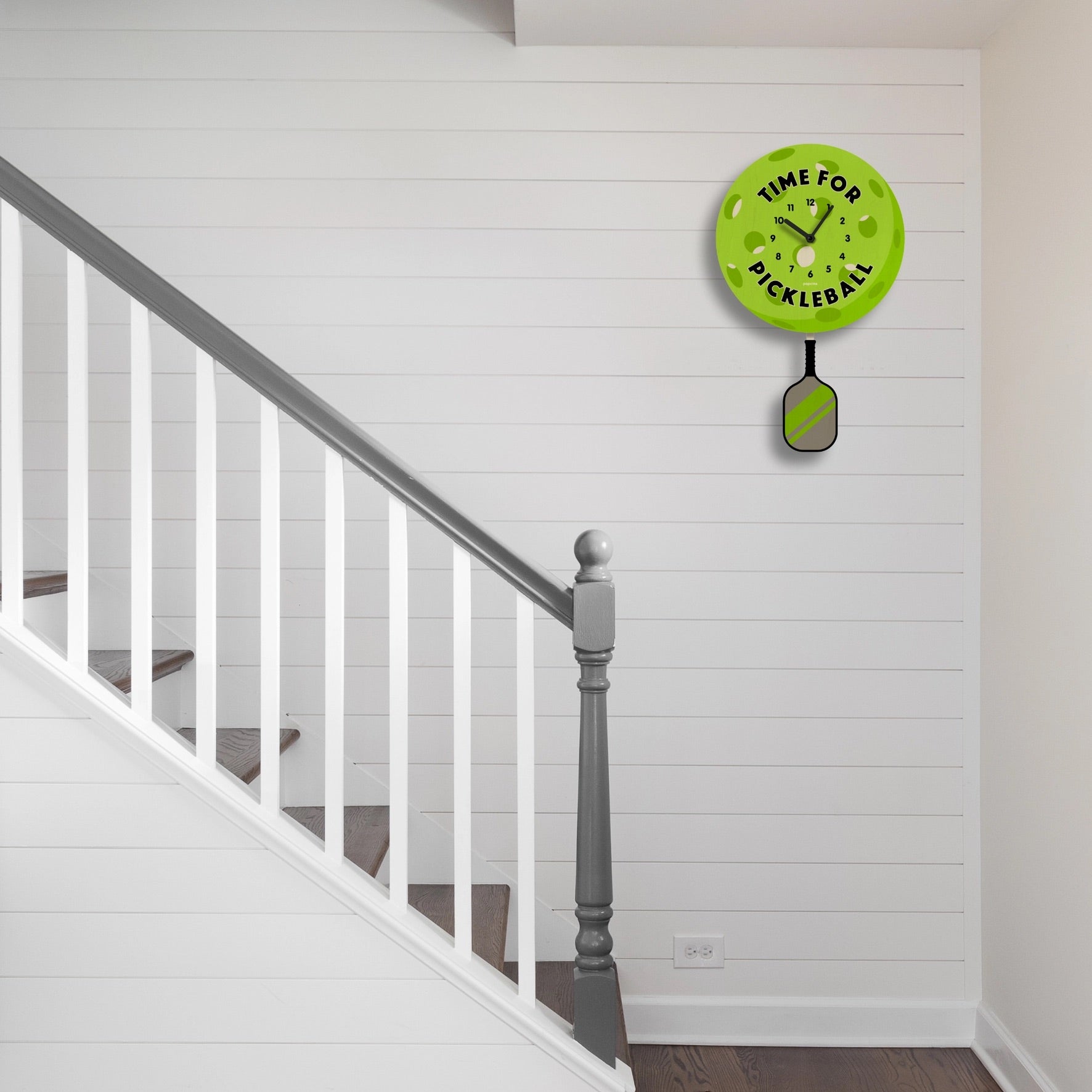 Pickleball Pendulum Clock - Wood、mySite、g9winljtr