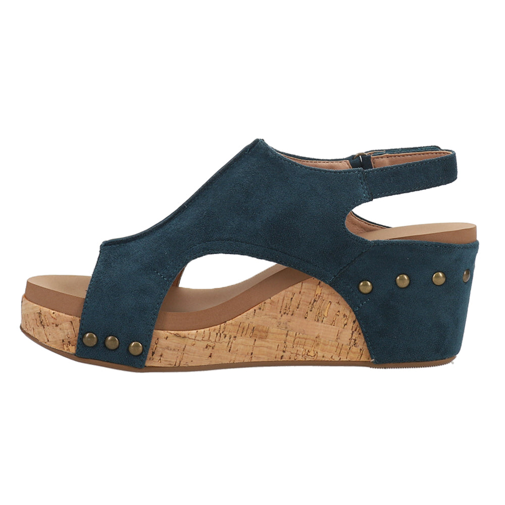 Carley Studded Slingback Wedge Sandals、mySite、gtrtttuynbv