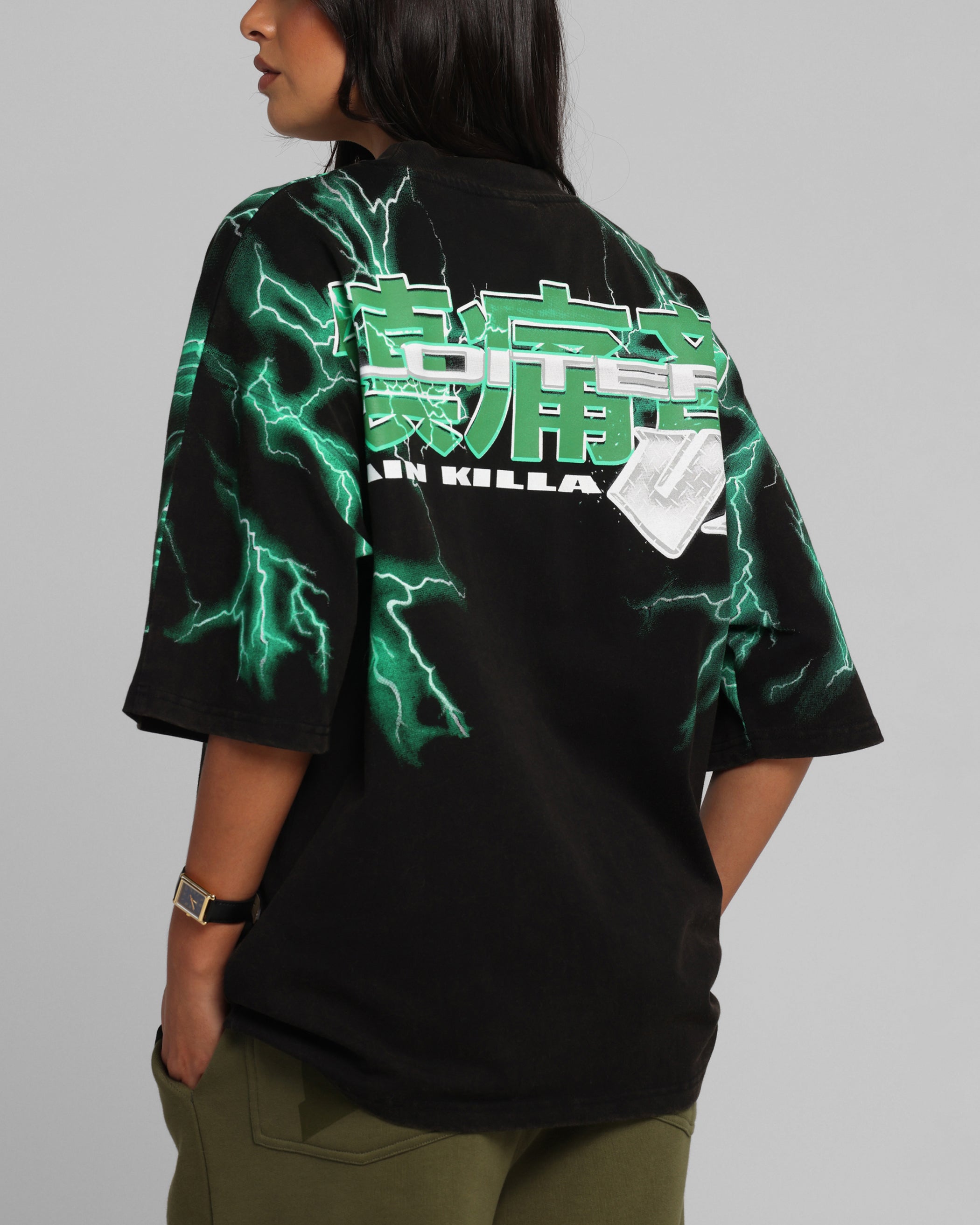 Loiter Greaser Vintage T-Shirt Black/Green、mySite、zt4zffjzw