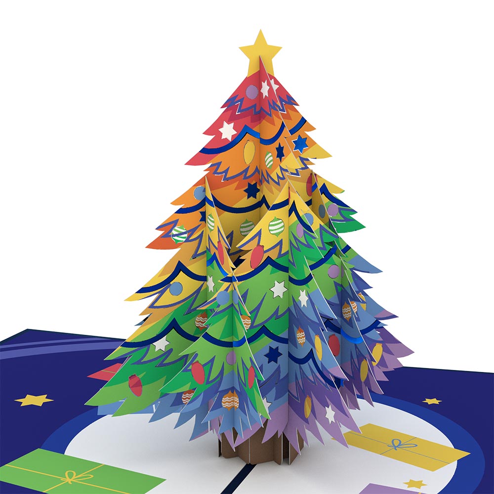 Rainbow Christmas Tree Pop-Up Card、mySite、solidvoid