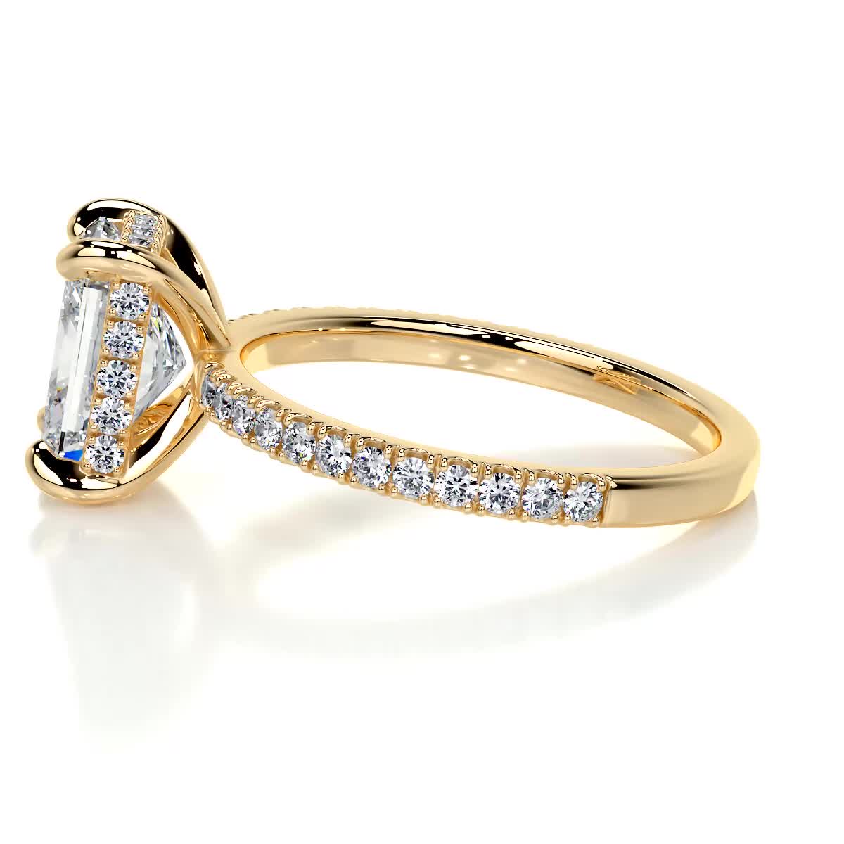 Luna Lab Grown Diamond Ring -18K Yellow Gold、mySite、hinf8tx79