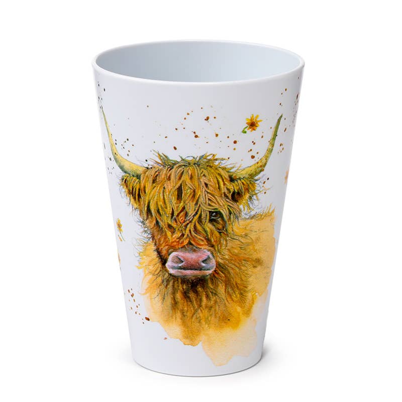 Highland Coo Cow Set of 4 Recycled RPET Picnic Cups、mySite、g9winljtr
