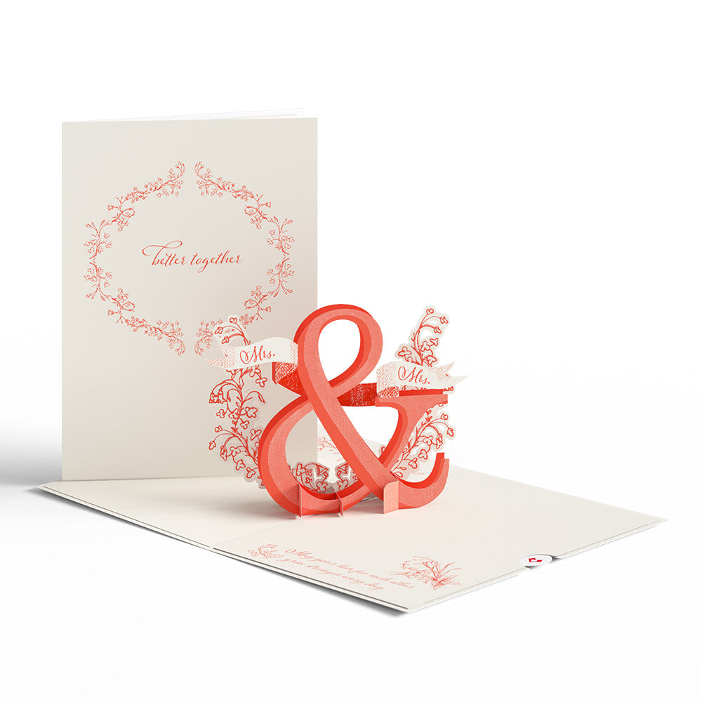 Better Together Mrs. & Mrs. Wedding Pop-Up Card、mySite、solidvoid
