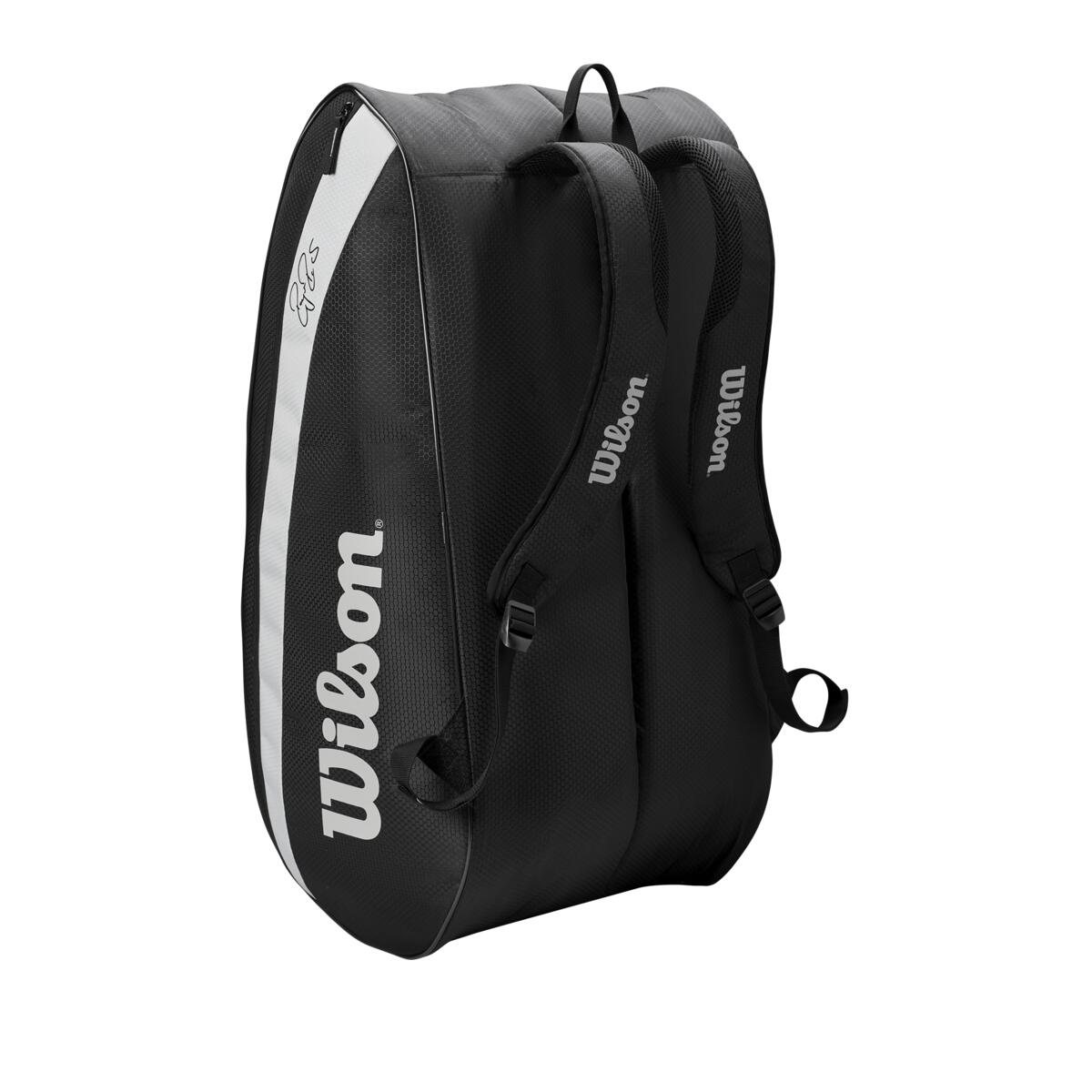 Wilson RF Team Federer 12 Pack Racquet Bag (Black/White)、mySite、neckold