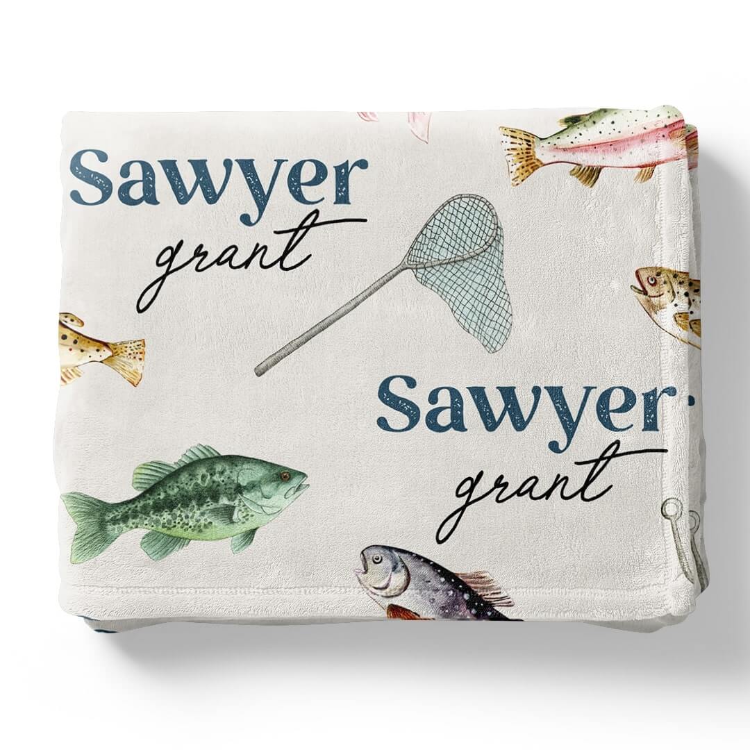  Gone Fishing | Personalized Kids Blanket、mySite、layawaytickets