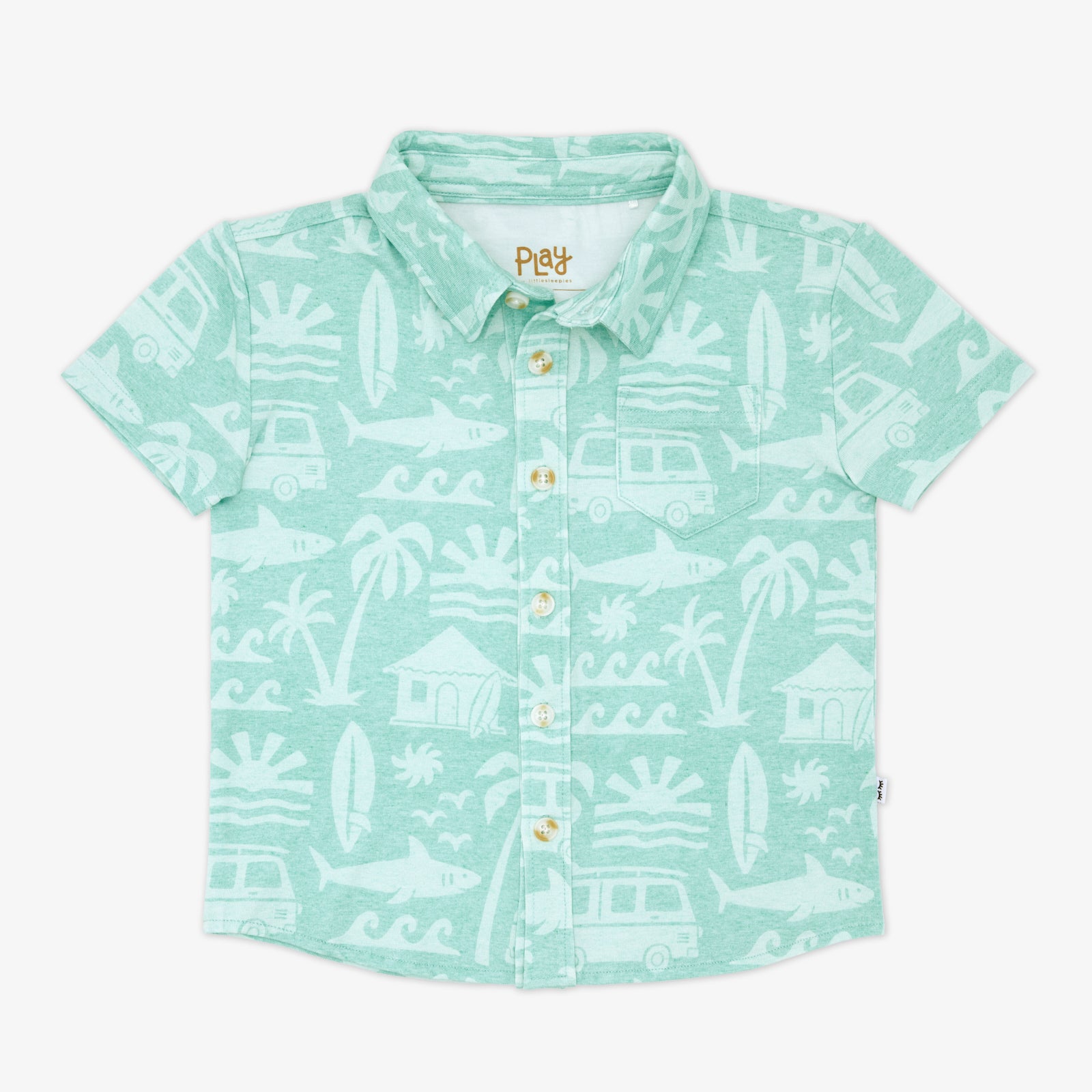  Mint Surf Shack Button Down Polo、mySite、layawaytickets