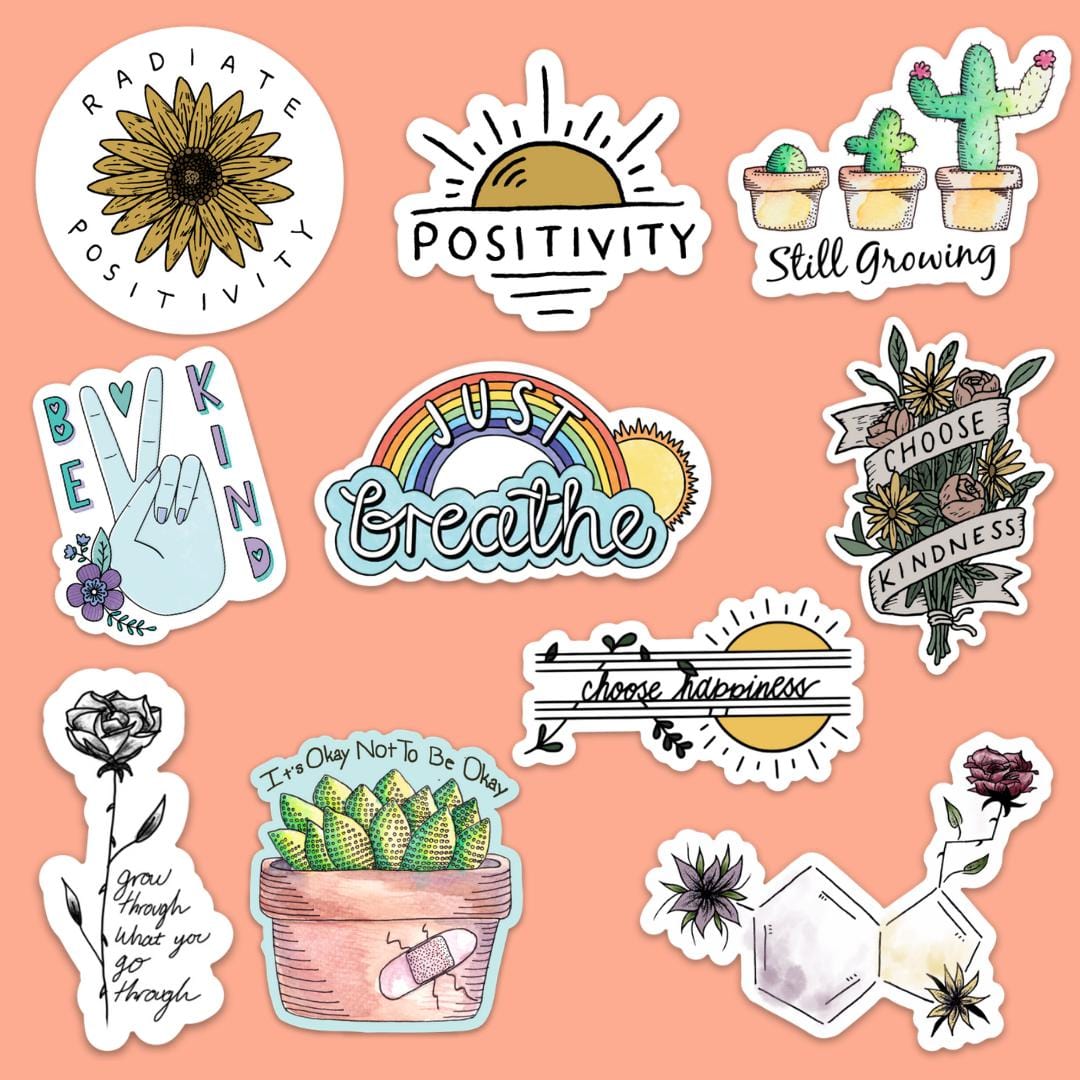  Mental Health Stickers - 10 Pack、mySite、elrpsem3k