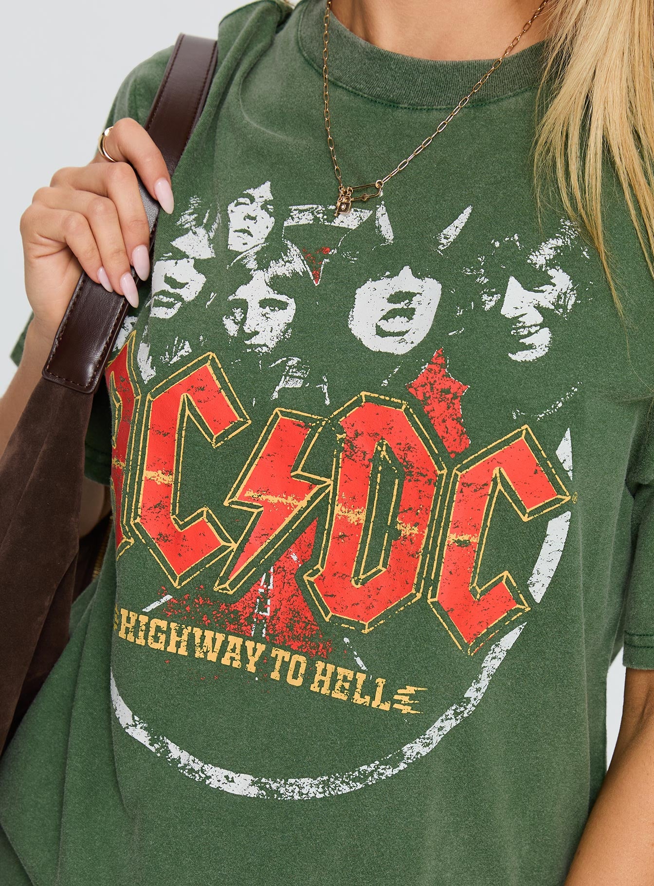 Acdc Vintage Oversized Graphic Top Green、mySite、solidvoid