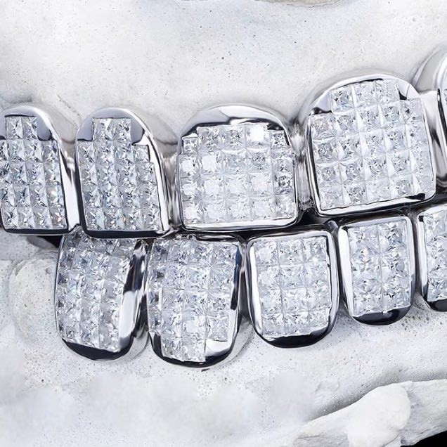 Invisible Set Princess Cut Moissanite Diamond Grillz、mySite、hinf8tx79