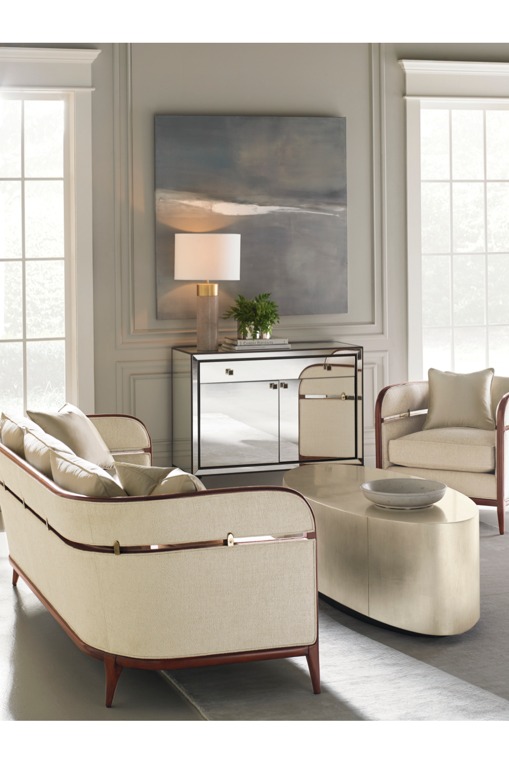 Metallic Leaf Coffee Table | Caracole Come Oval Here、mySite、neckold