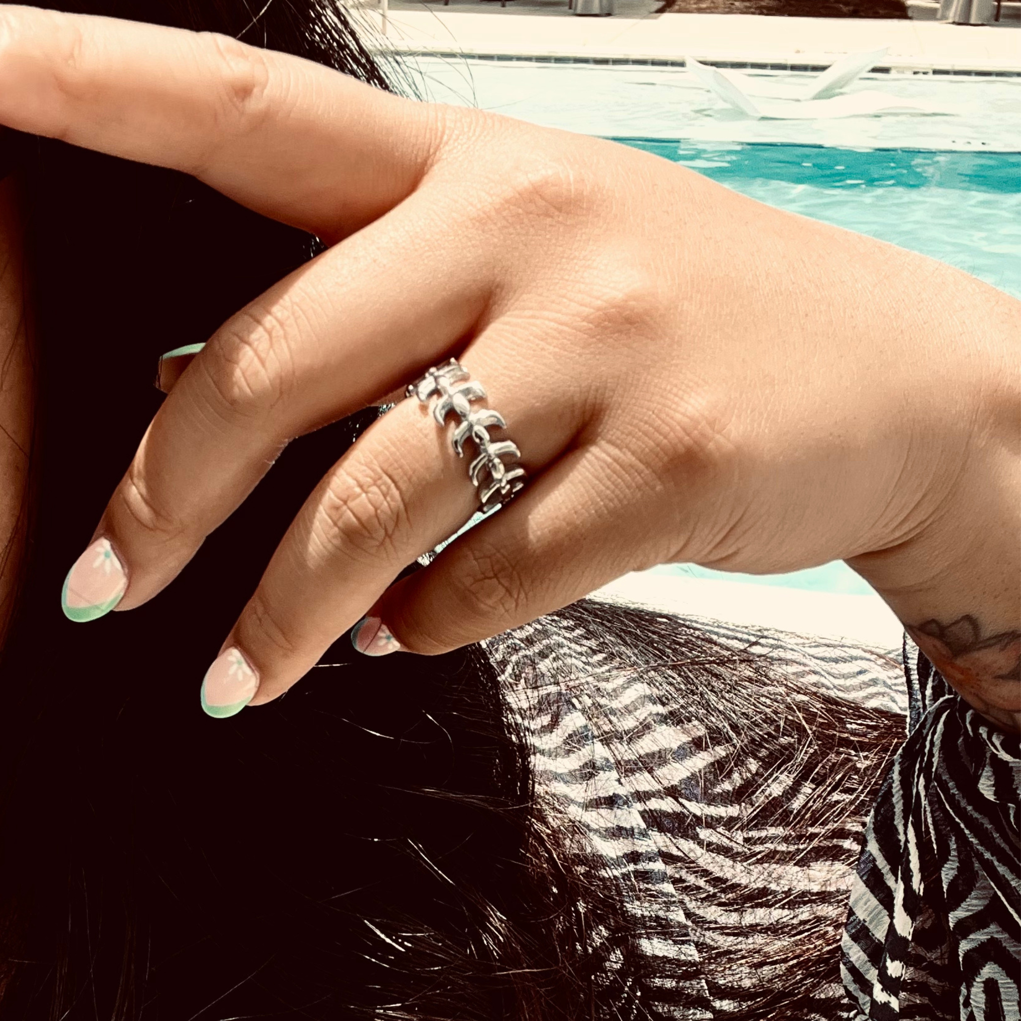 Detailed Spine Stainless Steel Ring / SCR3052、mySite、dreamappss