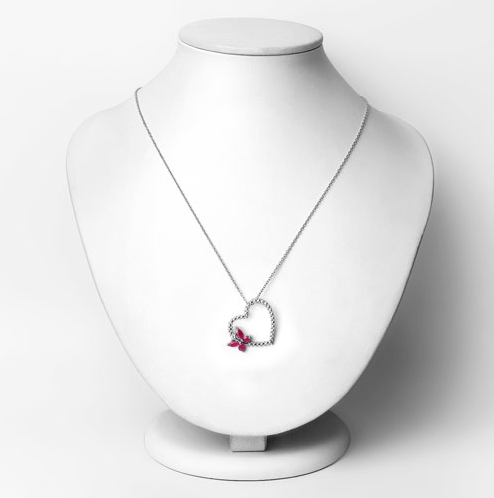 Butterfly on a Heart Necklace Genuine Gemstones 925 Sterling Silver、mySite、g9winljtr