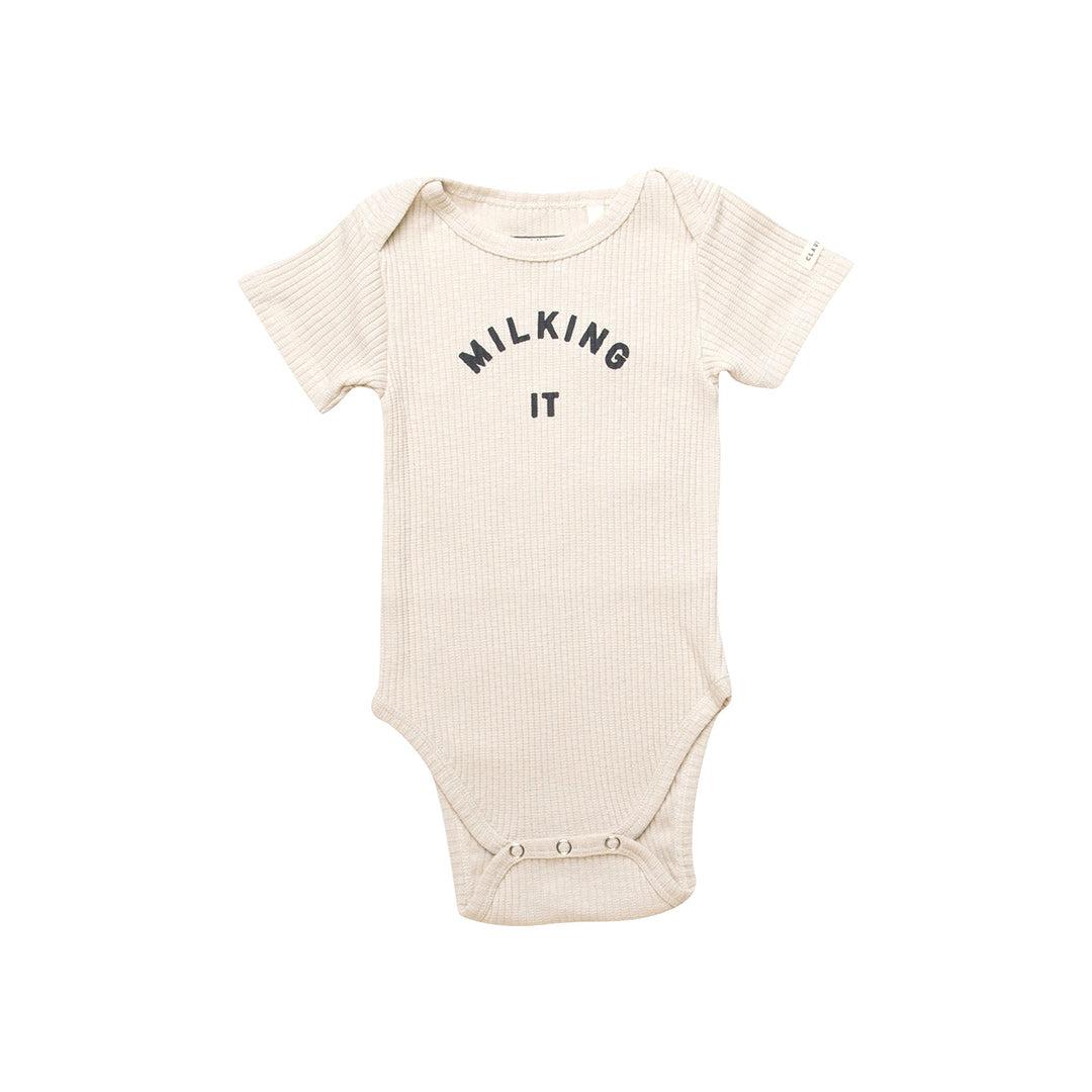 Claude & Co Milking It Short Sleeve Bodysuit - Oat、mySite、merchandisen
