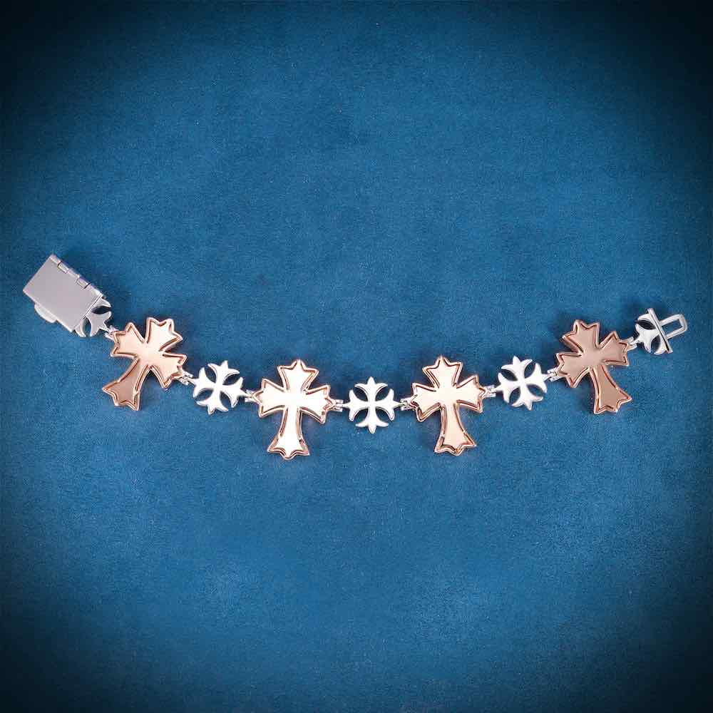 Custom Iced Out Cross Bracelet 14K Gold、mySite、hinf8tx79