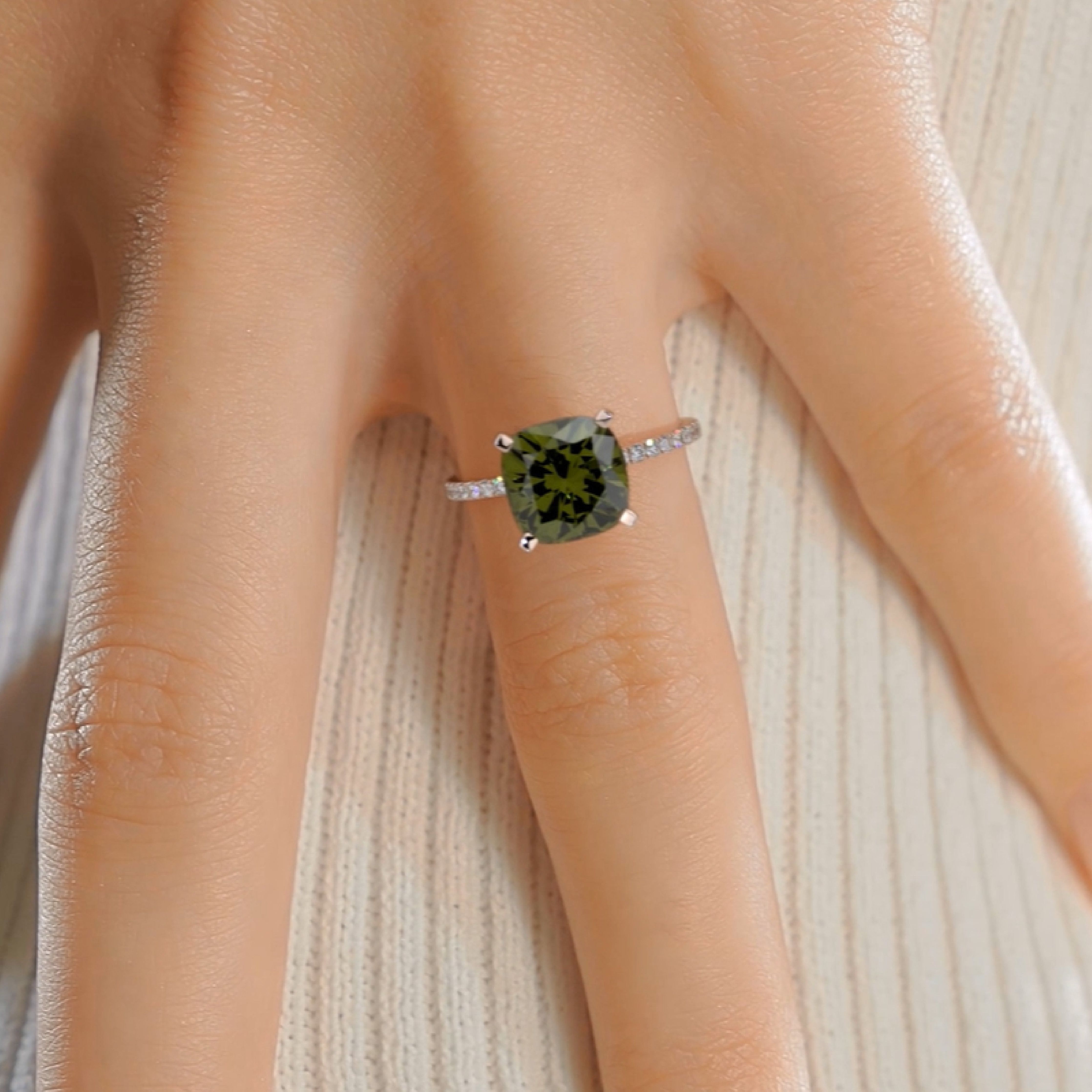 Stephanie Gemstone & Diamonds Ring (6 Carat) -14K Rose Gold、mySite、hinf8tx79