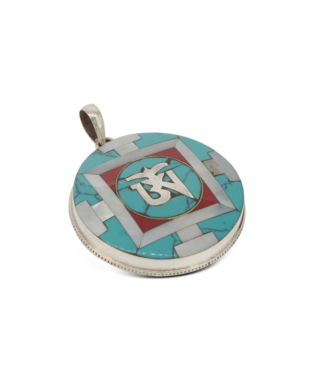 Tibetan Om Sterling Silver Inlay Pendant、mySite、topwebapps