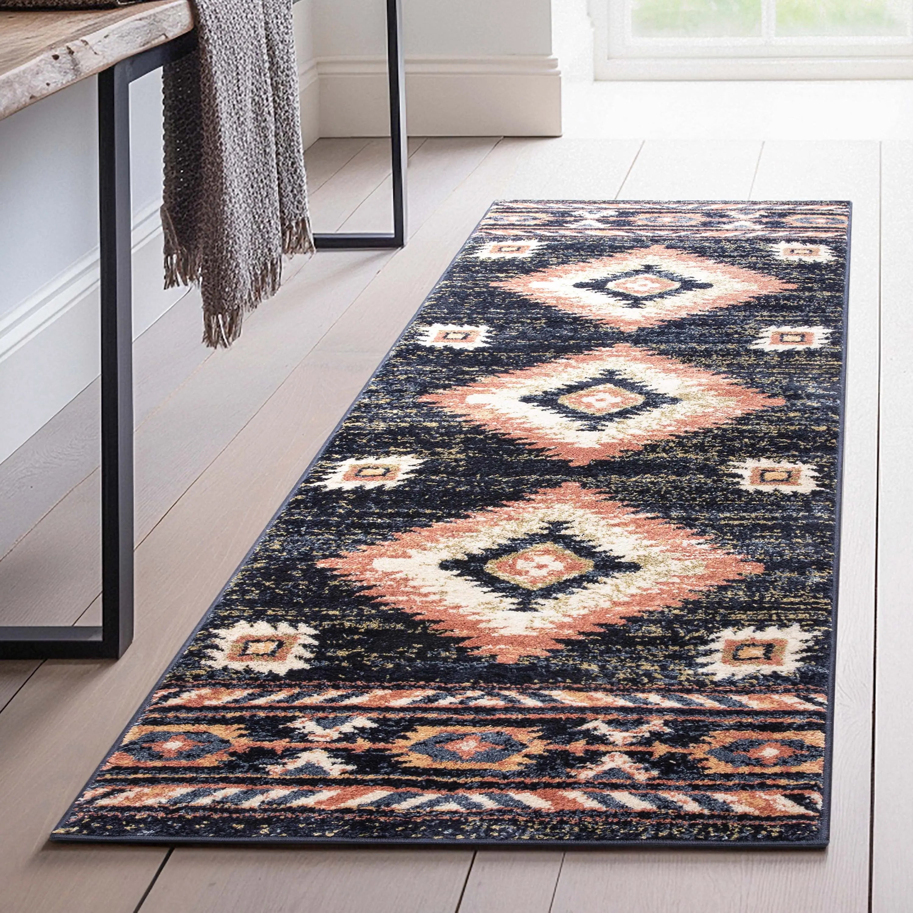 Lea Blue Traditional Southwestern Tribal Rug、mySite、gigharbornorthrealestate