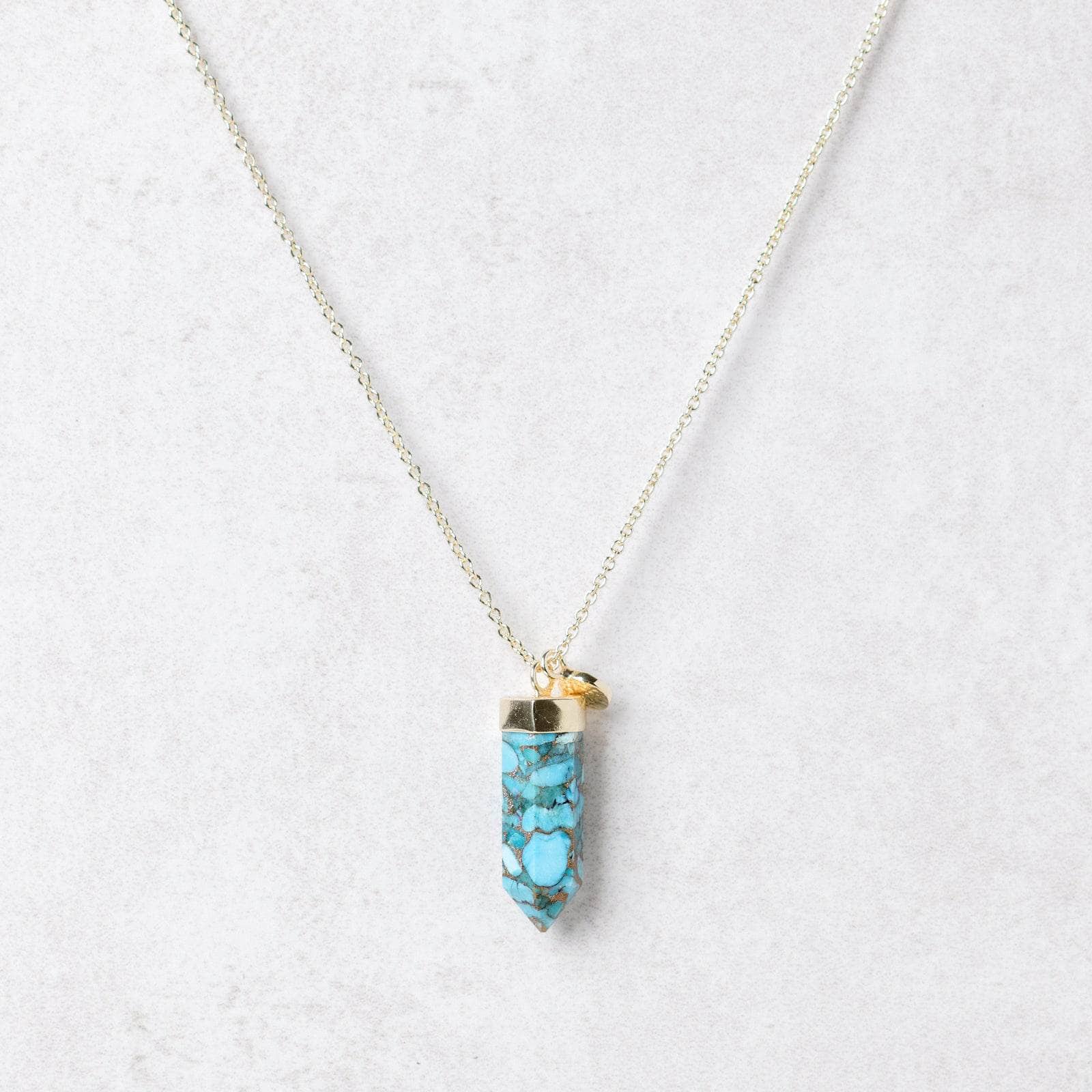 Genuine Turquoise Crystal Point Necklace、mySite、hinf8tx79